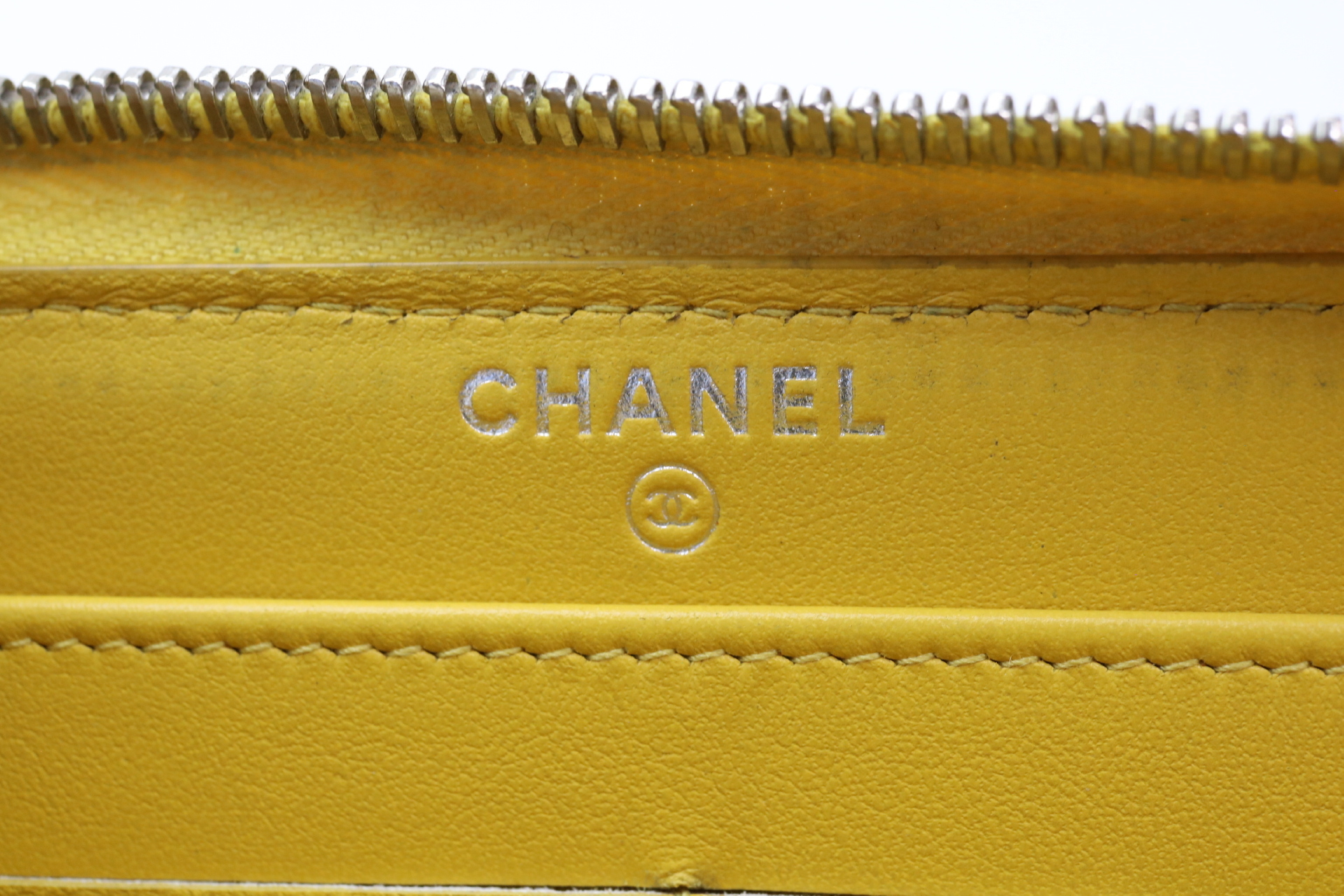 Lambskin Chevron Tassel Coco Mark Round Wallet — view 8