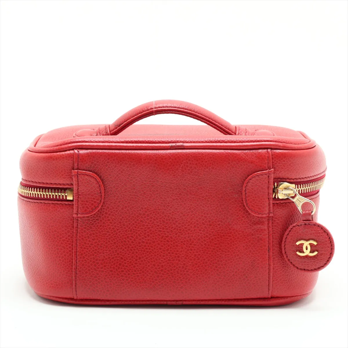 Coco Mark Caviar Skin Vanity Bag, Red with Gold Hardware, 3328043, Series 3 — view 2