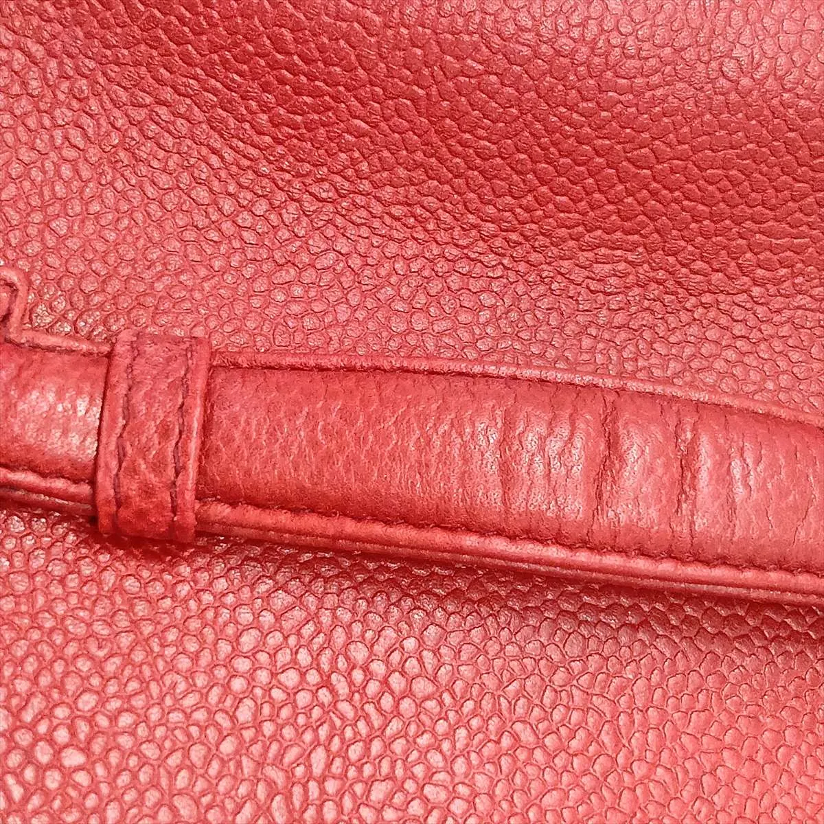 Coco Mark Caviar Skin Vanity Bag, Red with Gold Hardware, 3328043, Series 3 — view 11