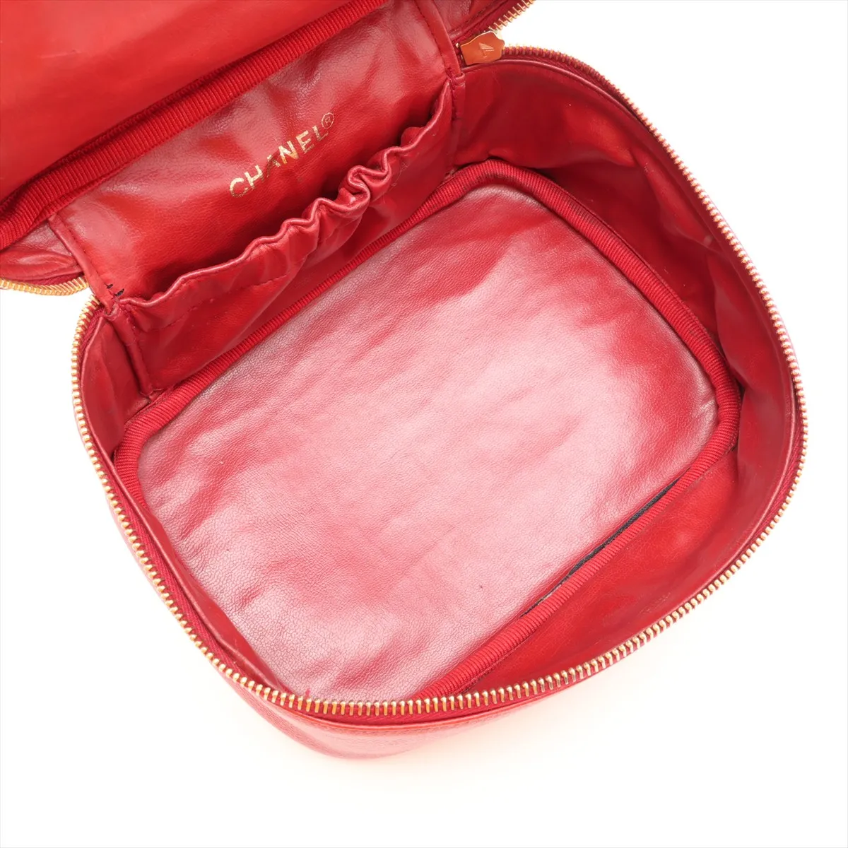 Coco Mark Caviar Skin Vanity Bag, Red with Gold Hardware, 3328043, Series 3 — view 7