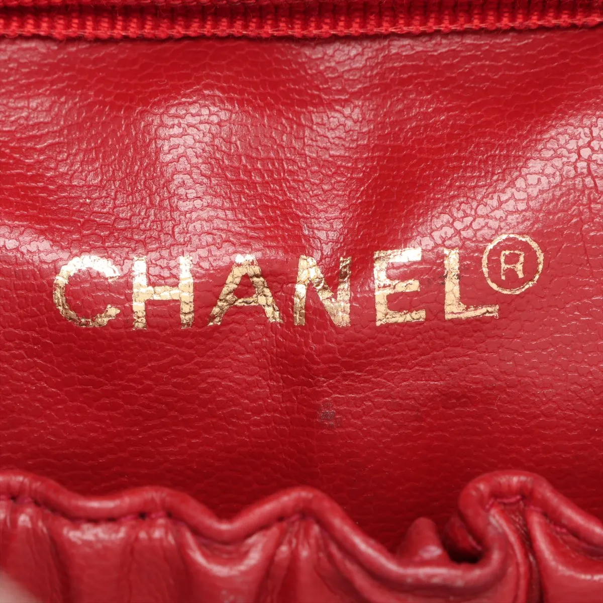 Coco Mark Caviar Skin Vanity Bag, Red with Gold Hardware, 3328043, Series 3 — view 9