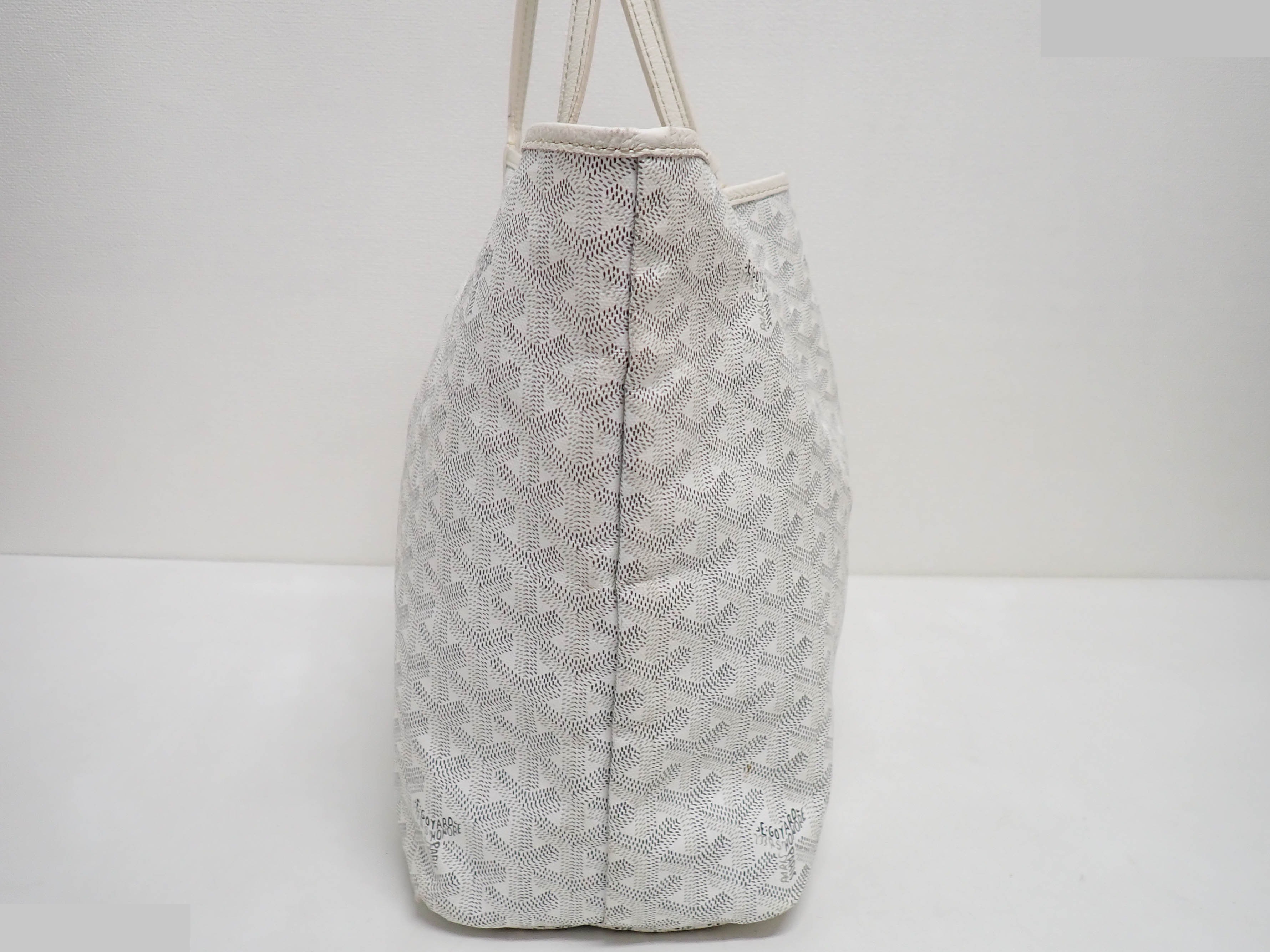 Saint Louis PM Tote Bag with Pouch, White — view 5