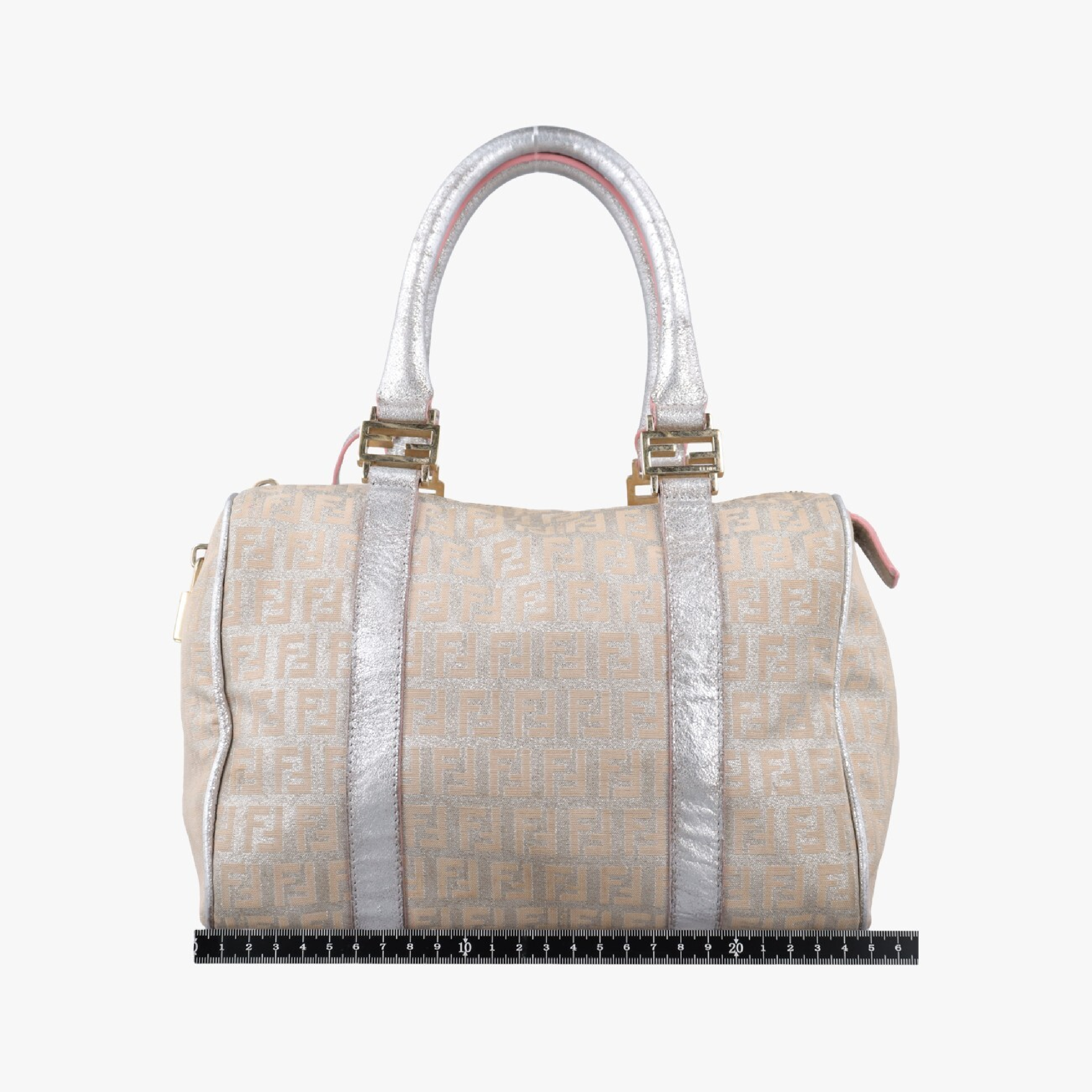 Sequin Yellow Gradient Silver Canvas Handbag 8BL068 (Serial Number Unknown) — view 2