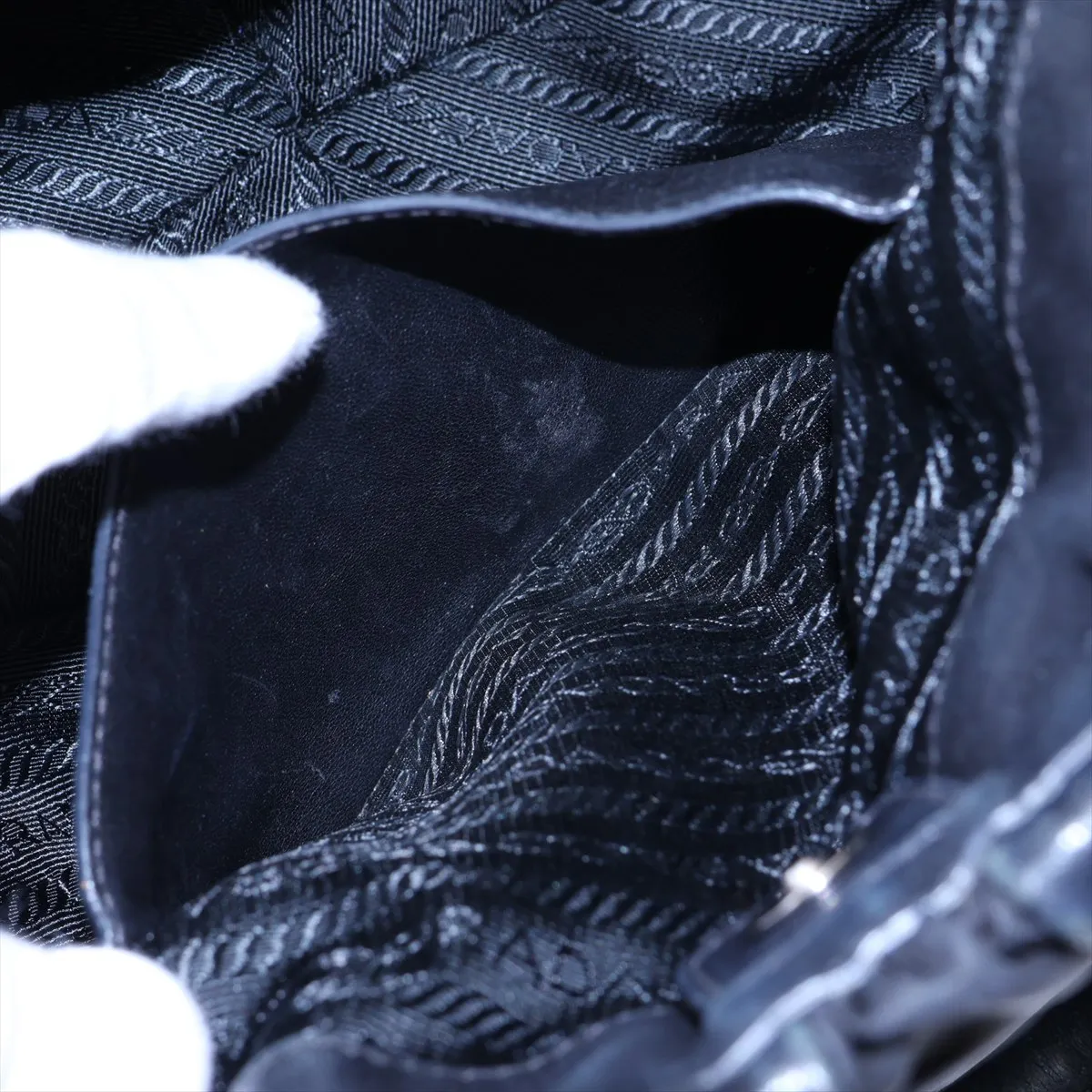 Leather x Nylon Tote Bag, Black — view 9