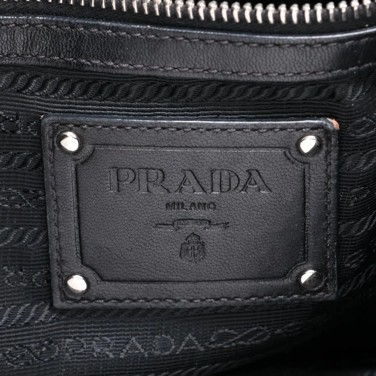 Leather x Nylon Tote Bag, Black — view 10