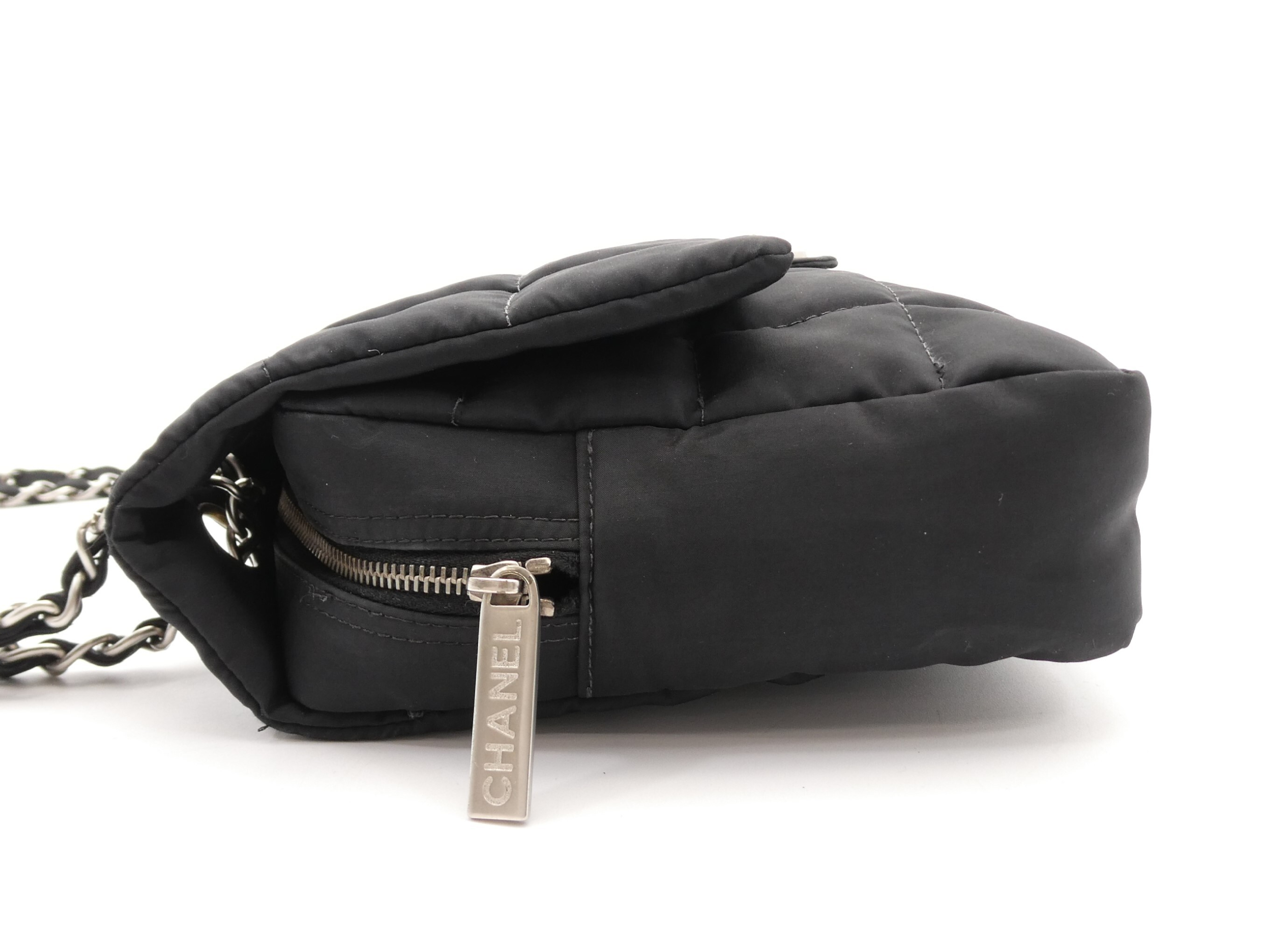 Chocolate Bar Coco Mark Nylon Double Chain Shoulder Bag — view 3