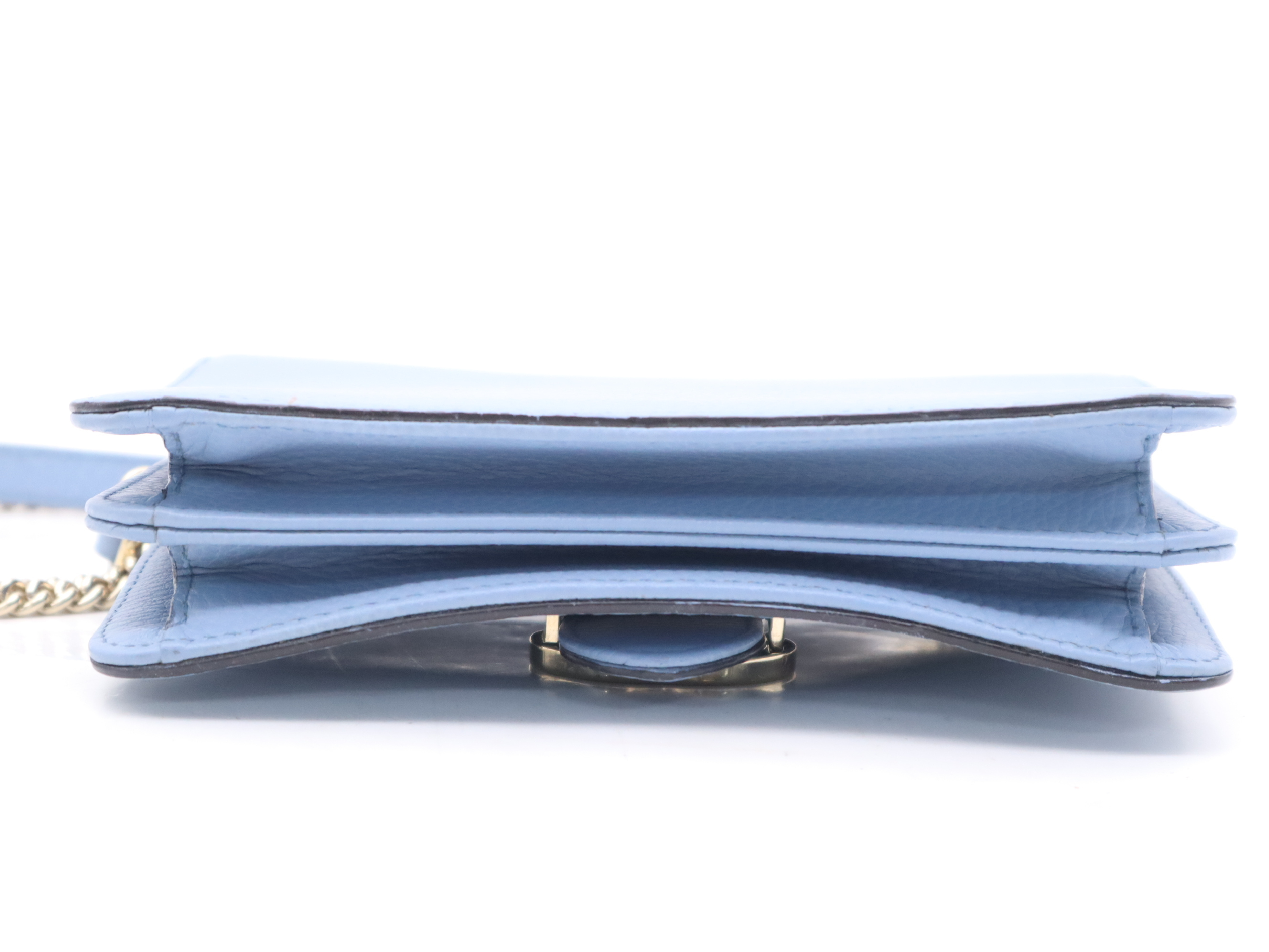 510304 Leather Interlocking G Chain Shoulder Bag Blue Gold Hardware Shoulder Bag — view 4