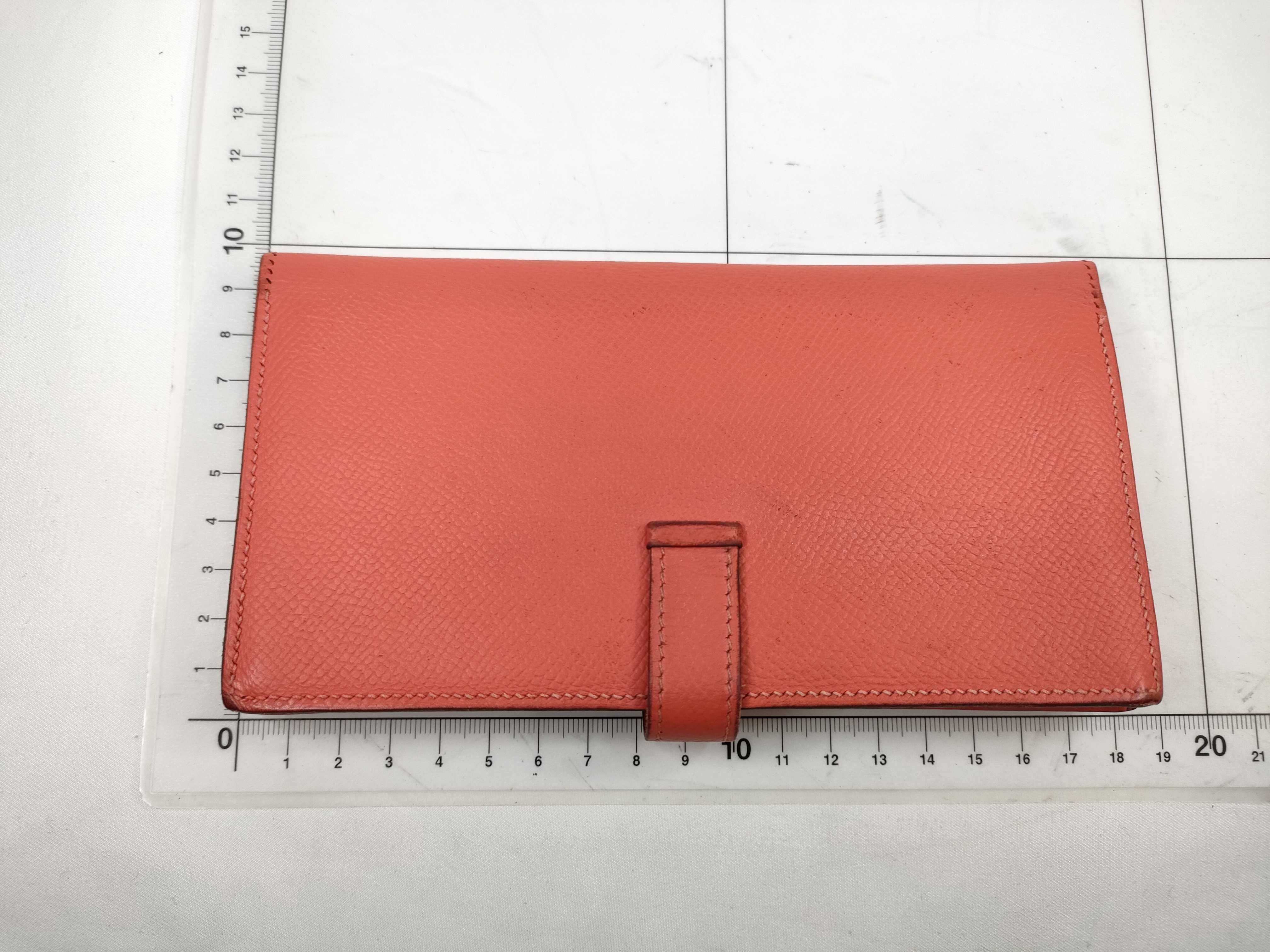 Bearn Hermes Bearn Soufflé Long Wallet Coral Wallet — view 2
