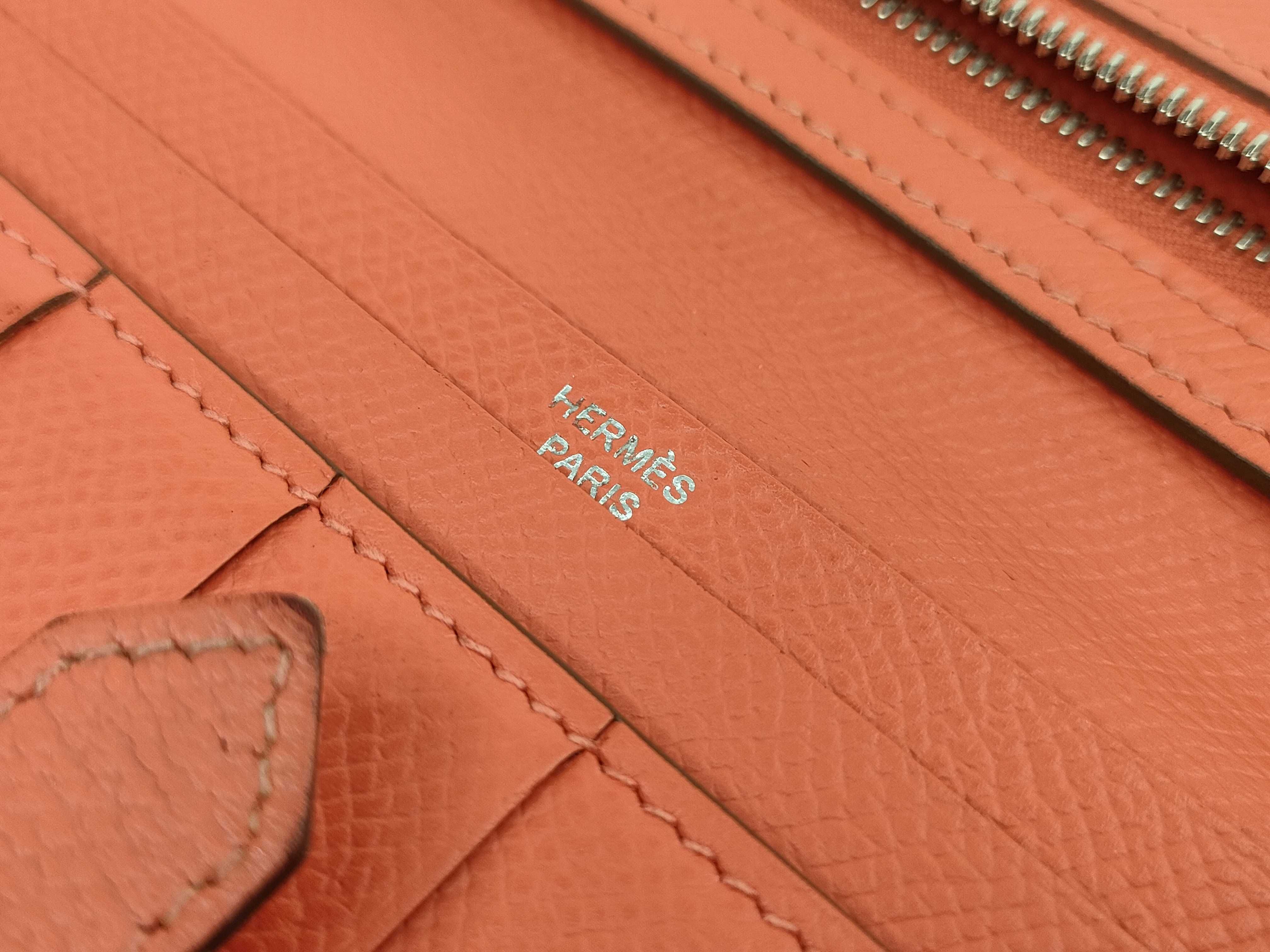 Bearn Hermes Bearn Soufflé Long Wallet Coral Wallet — view 12