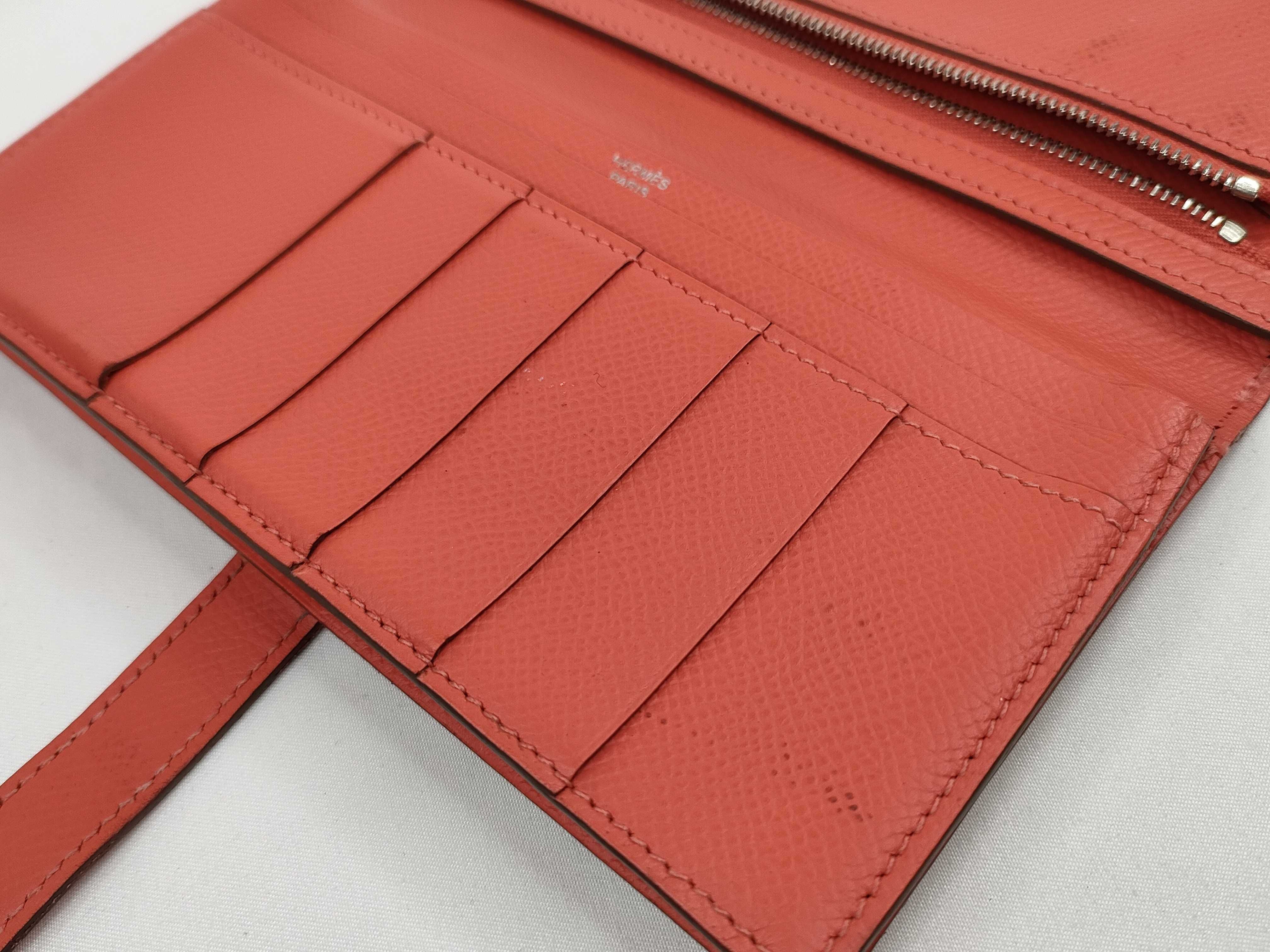 Bearn Hermes Bearn Soufflé Long Wallet Coral Wallet — view 13