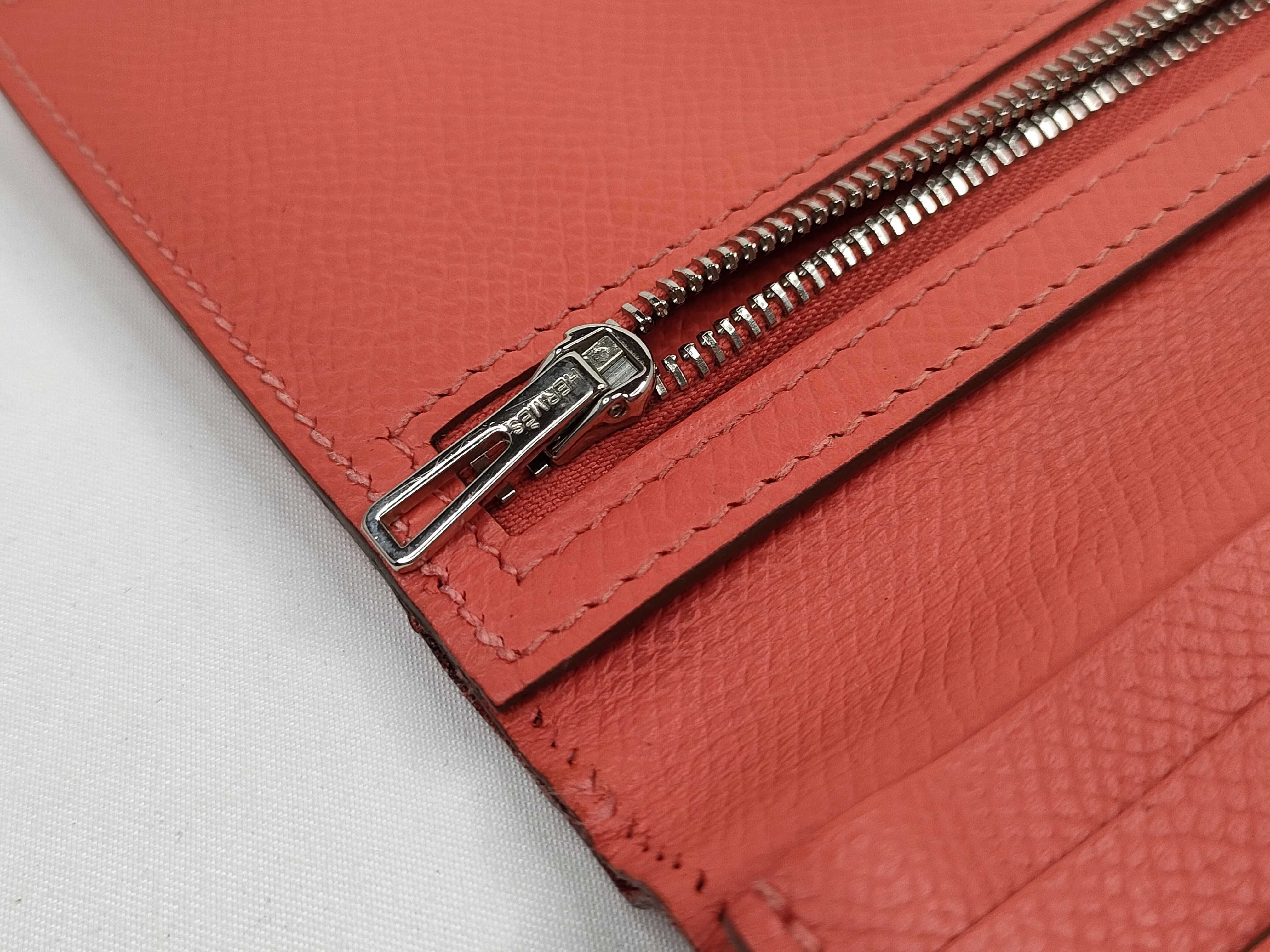 Bearn Hermes Bearn Soufflé Long Wallet Coral Wallet — view 14
