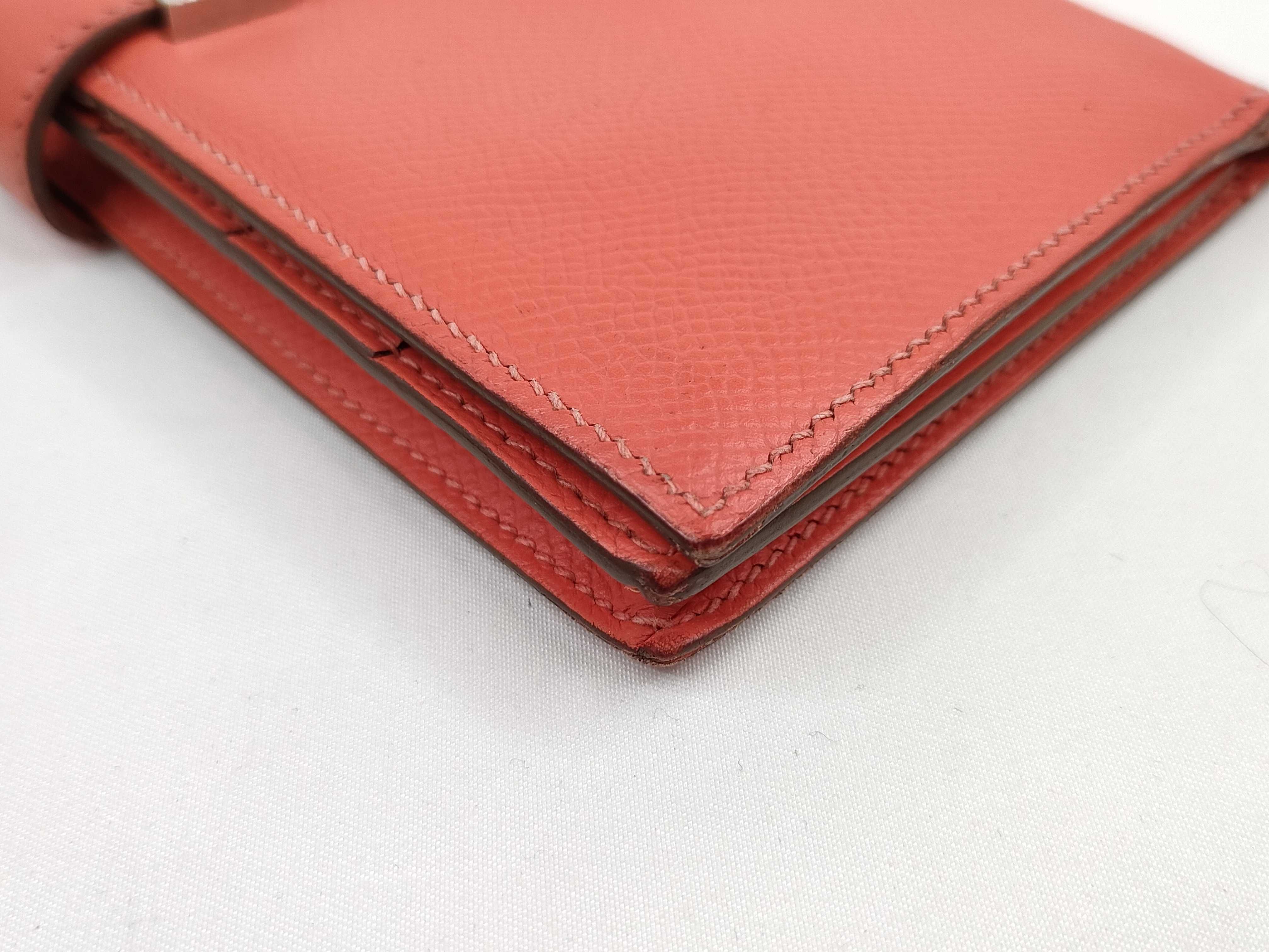 Bearn Hermes Bearn Soufflé Long Wallet Coral Wallet — view 3