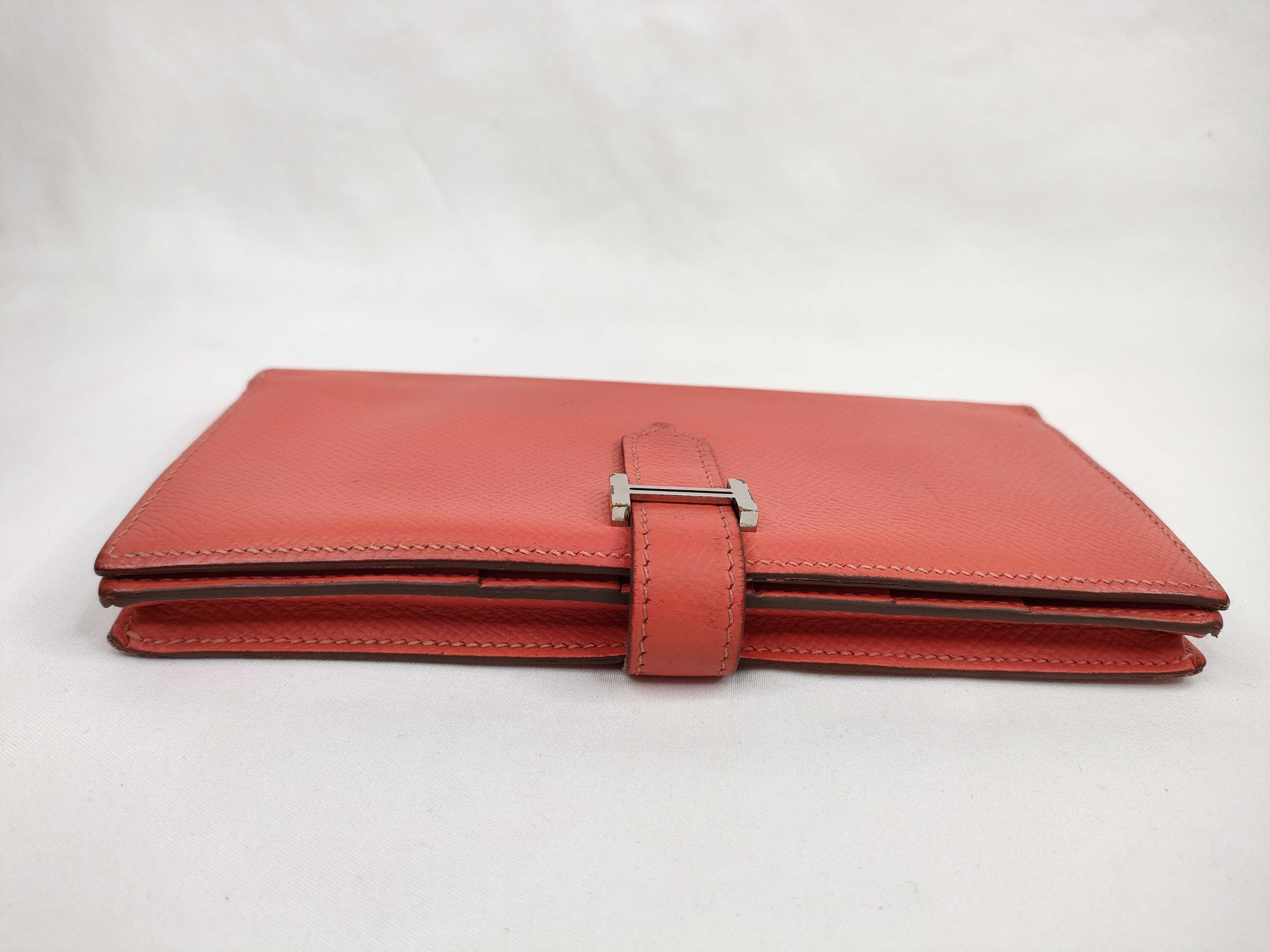 Bearn Hermes Bearn Soufflé Long Wallet Coral Wallet — view 4