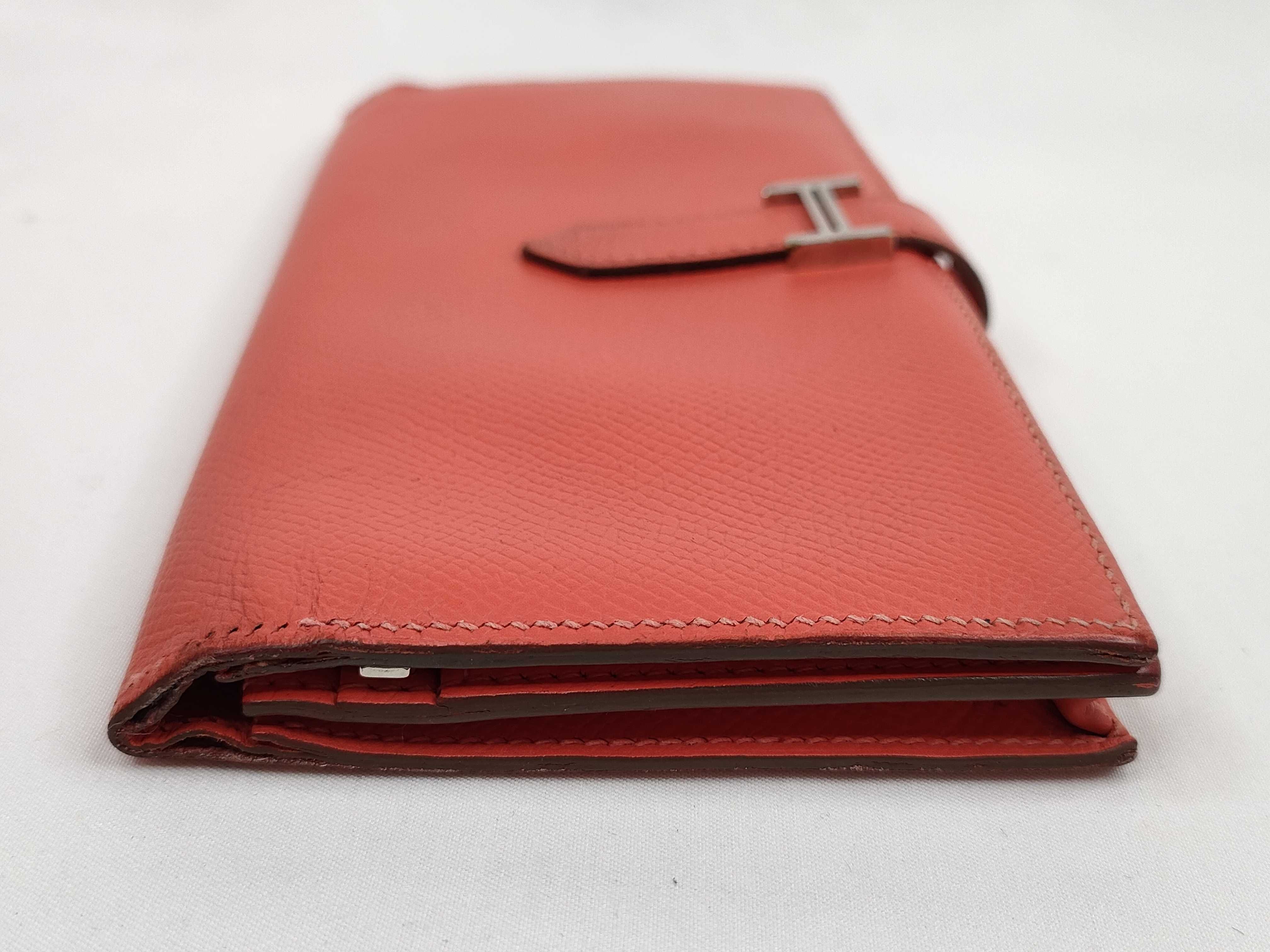 Bearn Hermes Bearn Soufflé Long Wallet Coral Wallet — view 5