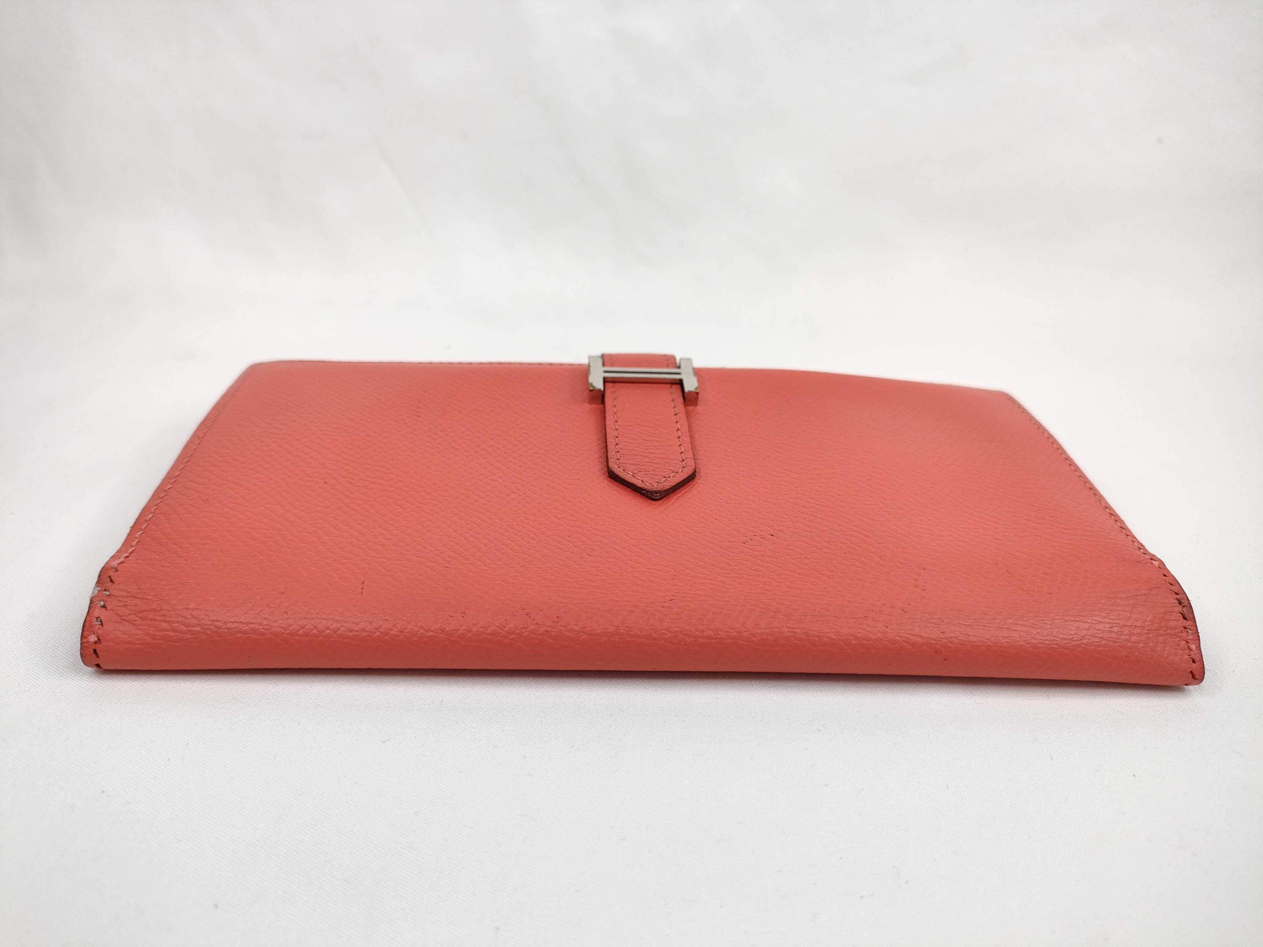 Bearn Hermes Bearn Soufflé Long Wallet Coral Wallet — view 6