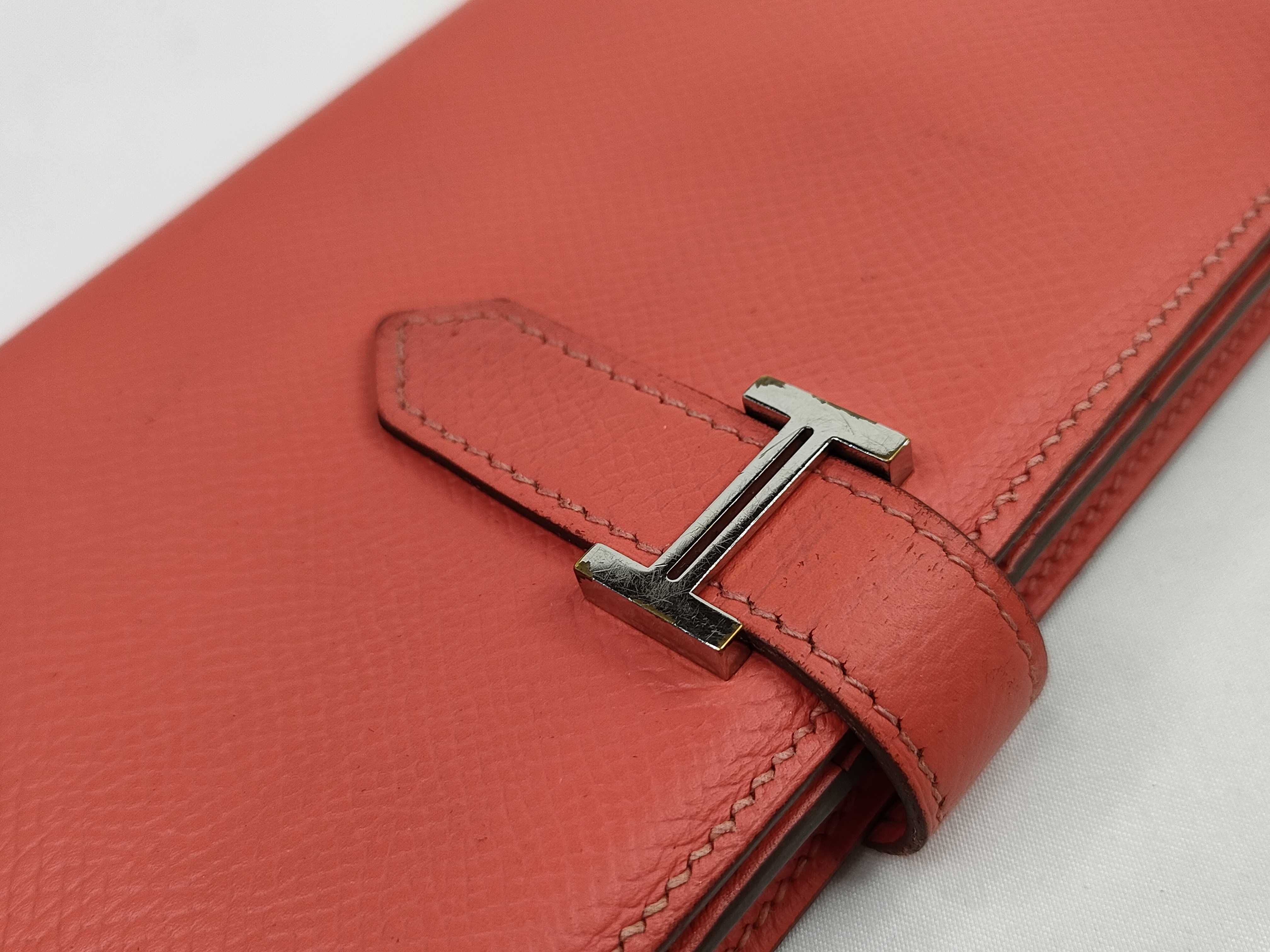 Bearn Hermes Bearn Soufflé Long Wallet Coral Wallet — view 7