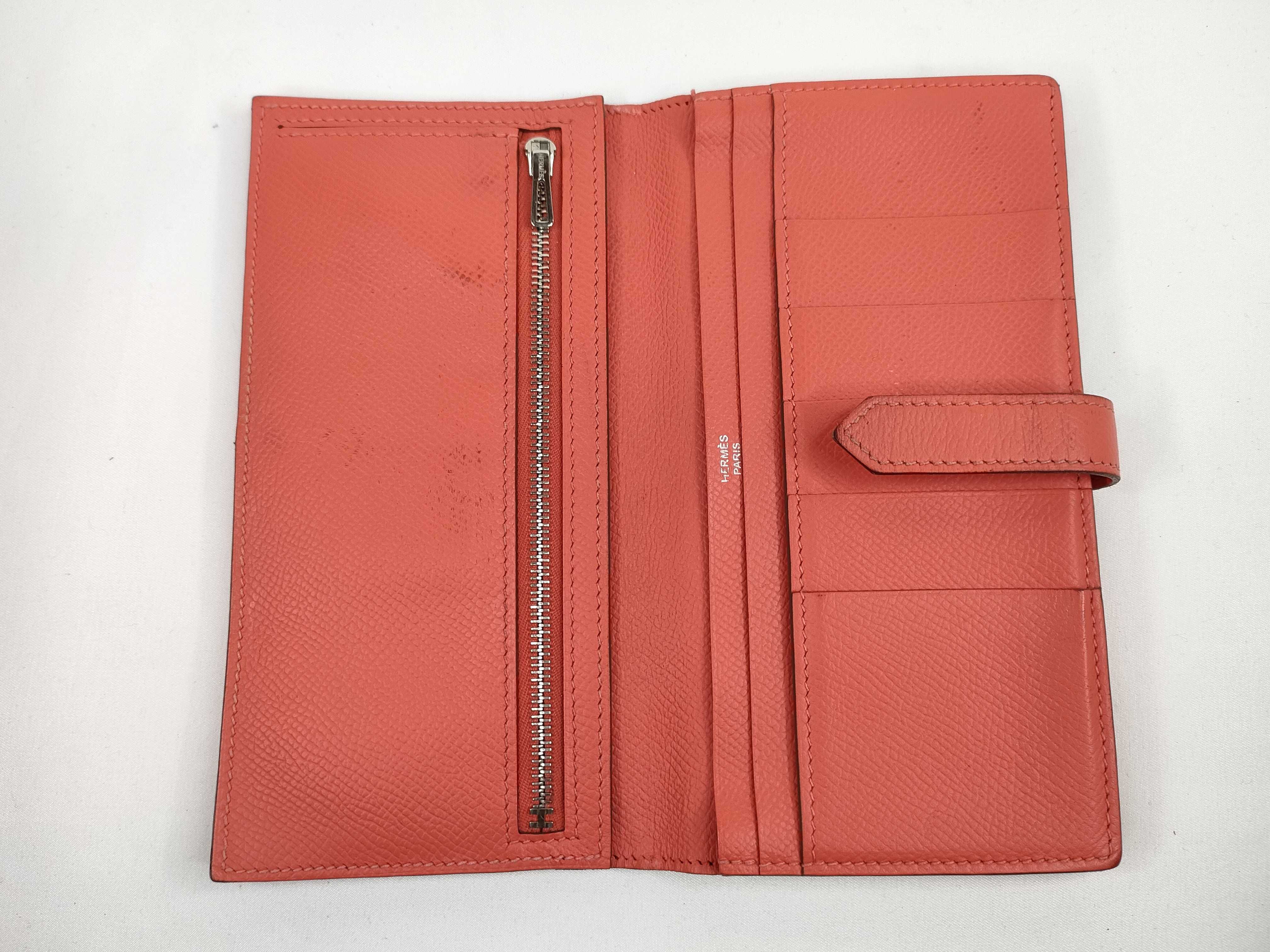 Bearn Hermes Bearn Soufflé Long Wallet Coral Wallet — view 8
