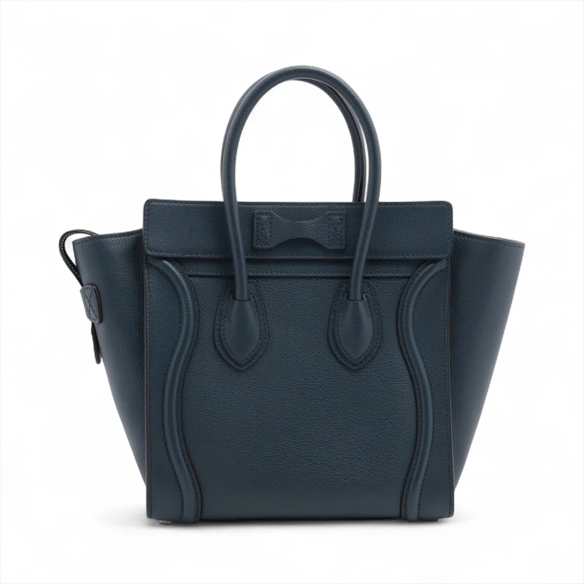 Luggage Micro Shopper Leather Handbag Navy — view 2