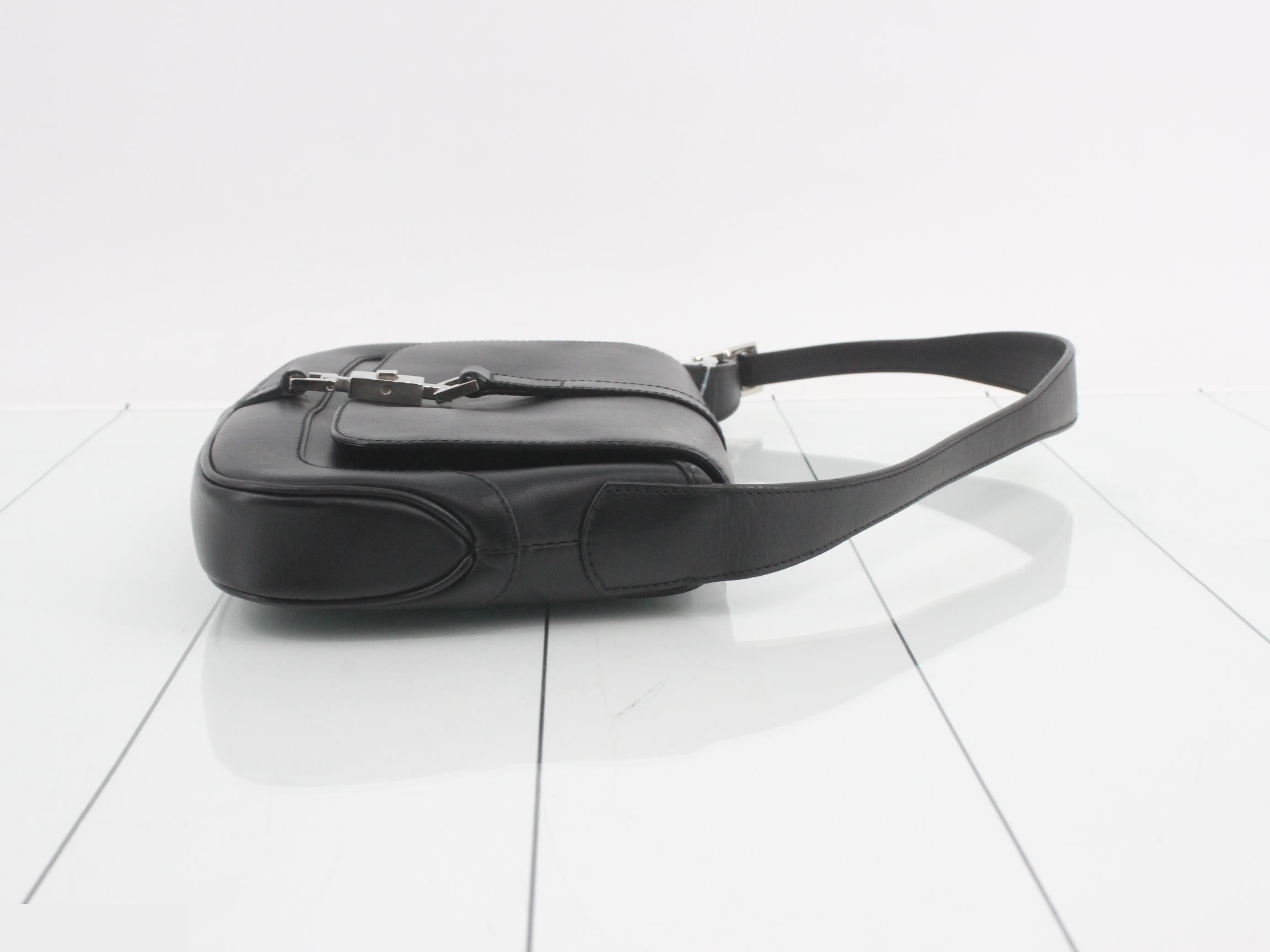 Jackie One-Shoulder Bag, All Leather, Black — view 3
