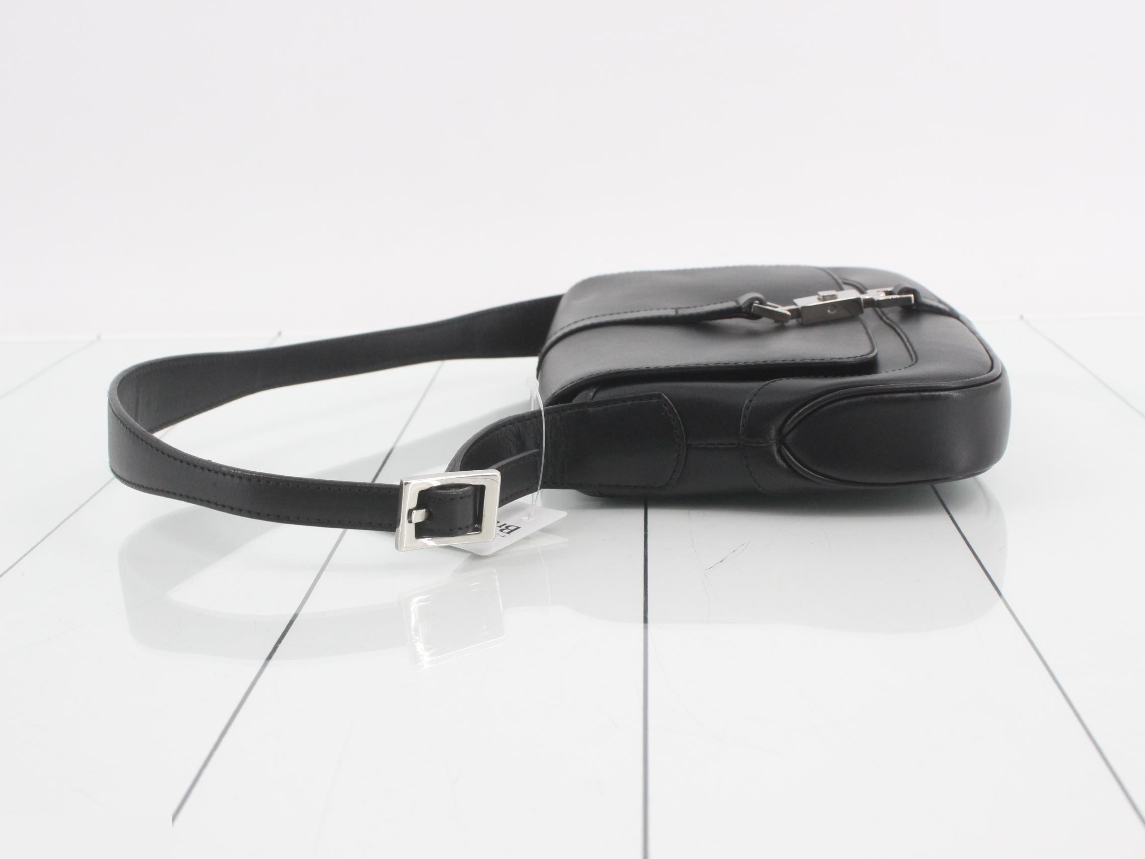 Jackie One-Shoulder Bag, All Leather, Black — view 4