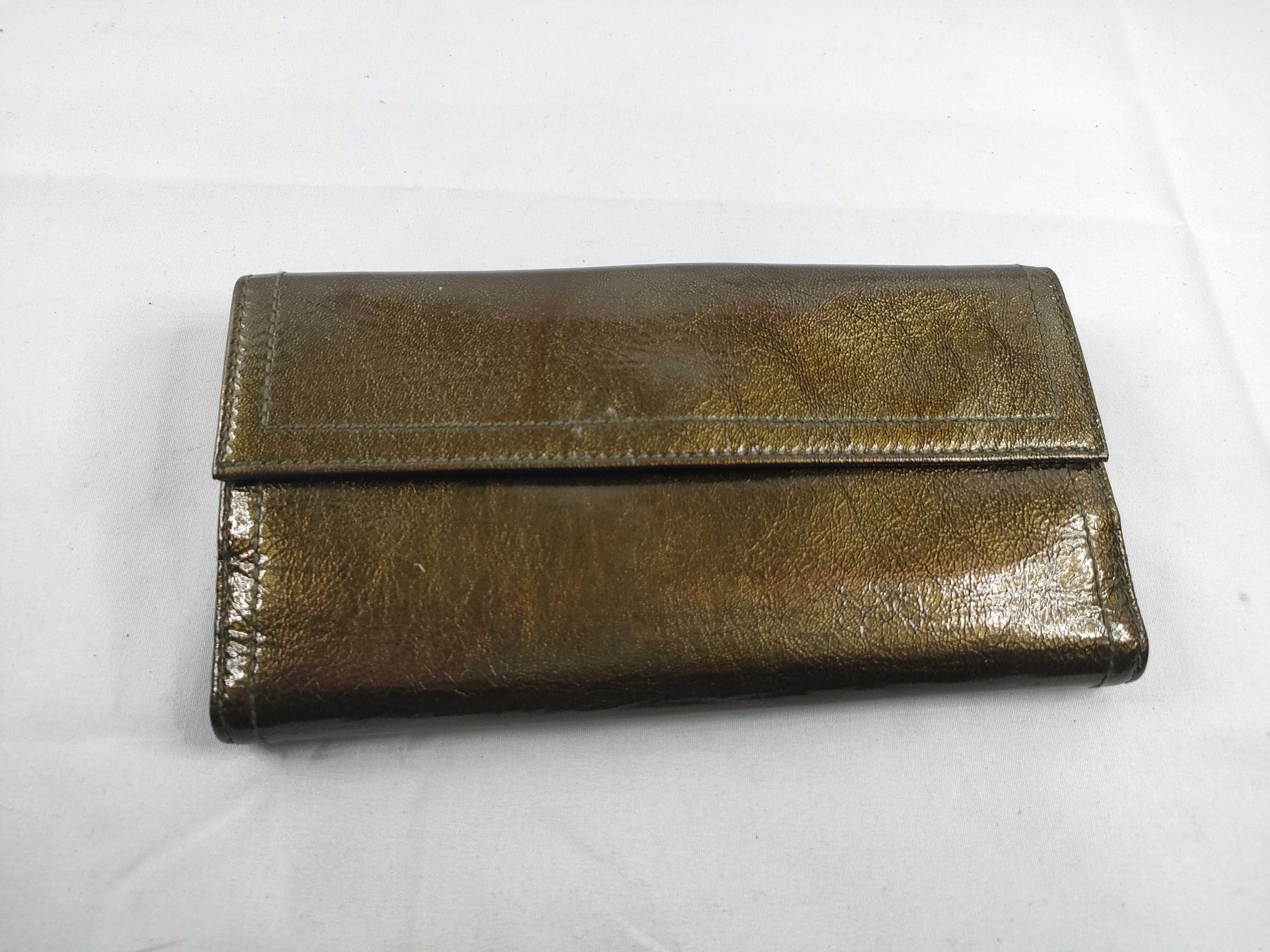 Patent Leather Gold Long Wallet
