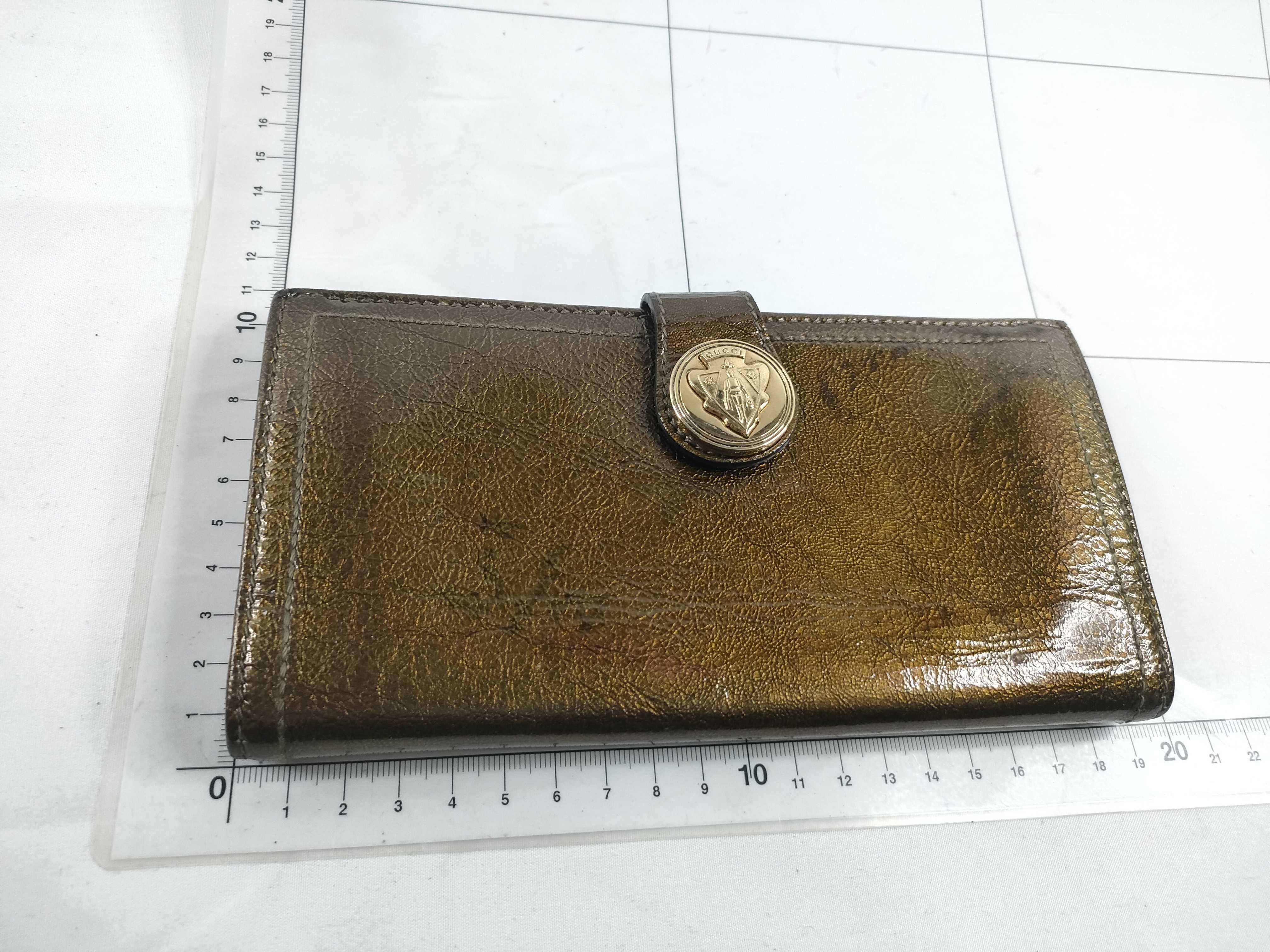 Patent Leather Gold Long Wallet — view 2