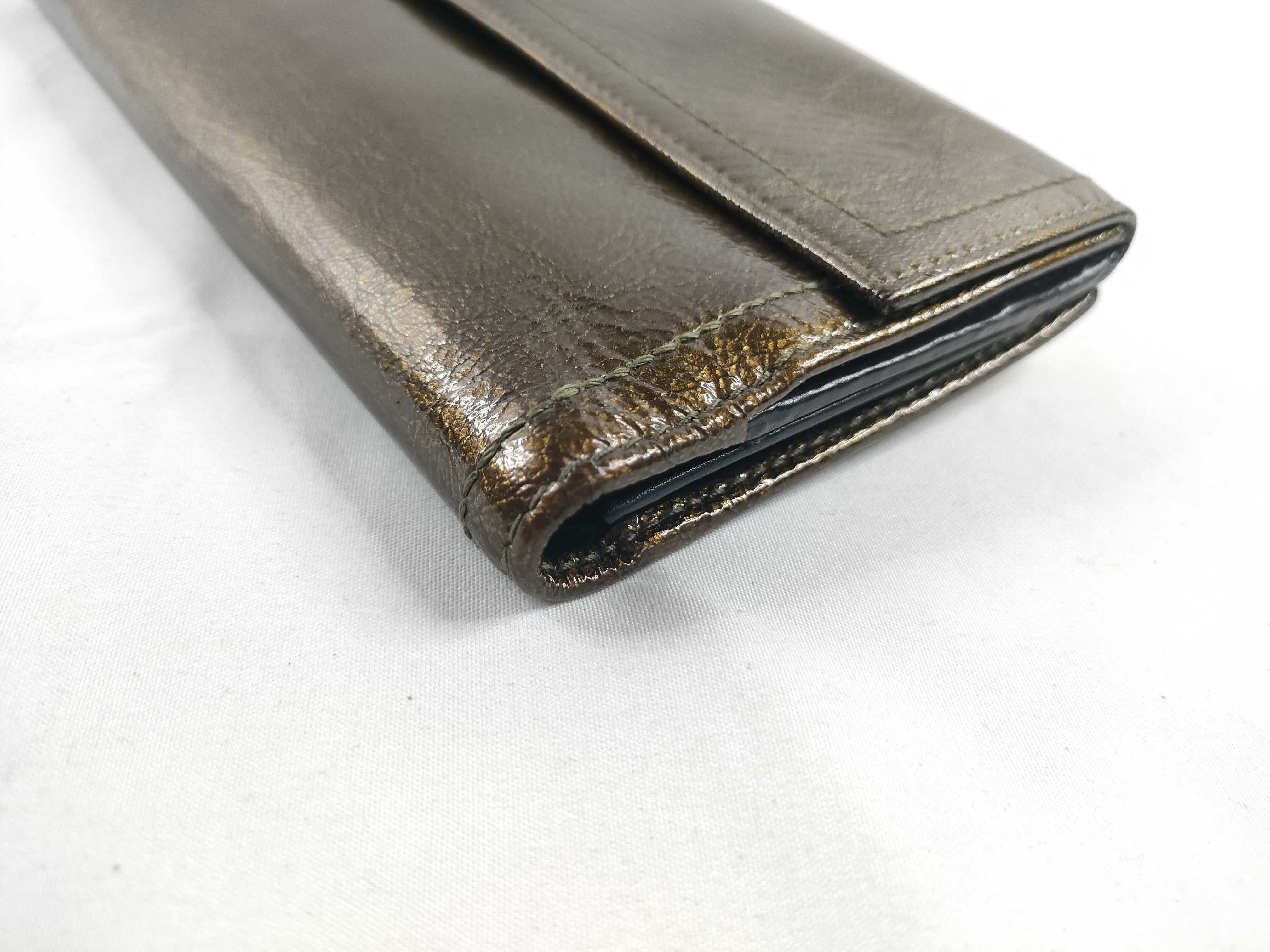 Patent Leather Gold Long Wallet — view 3