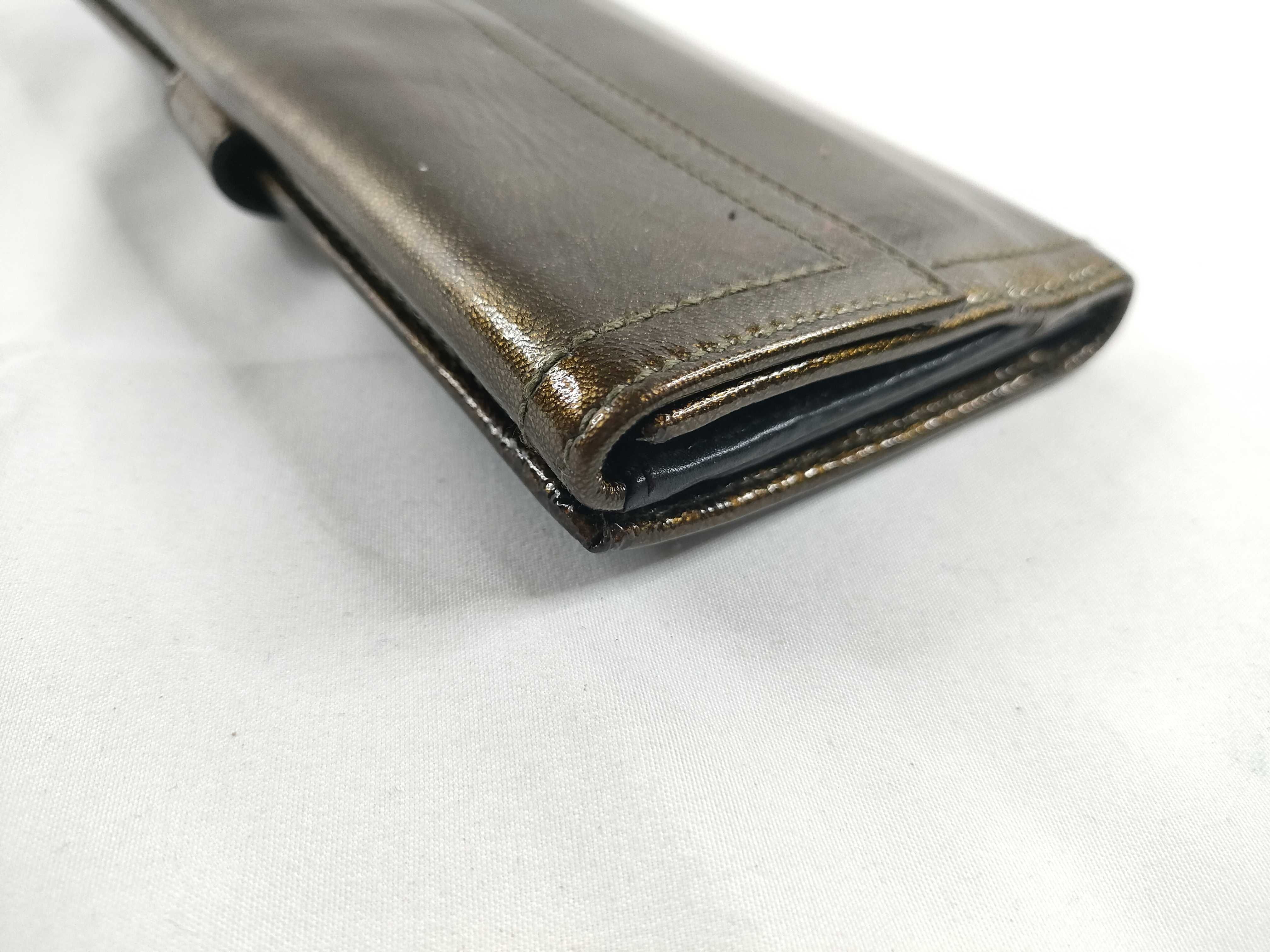Patent Leather Gold Long Wallet — view 4