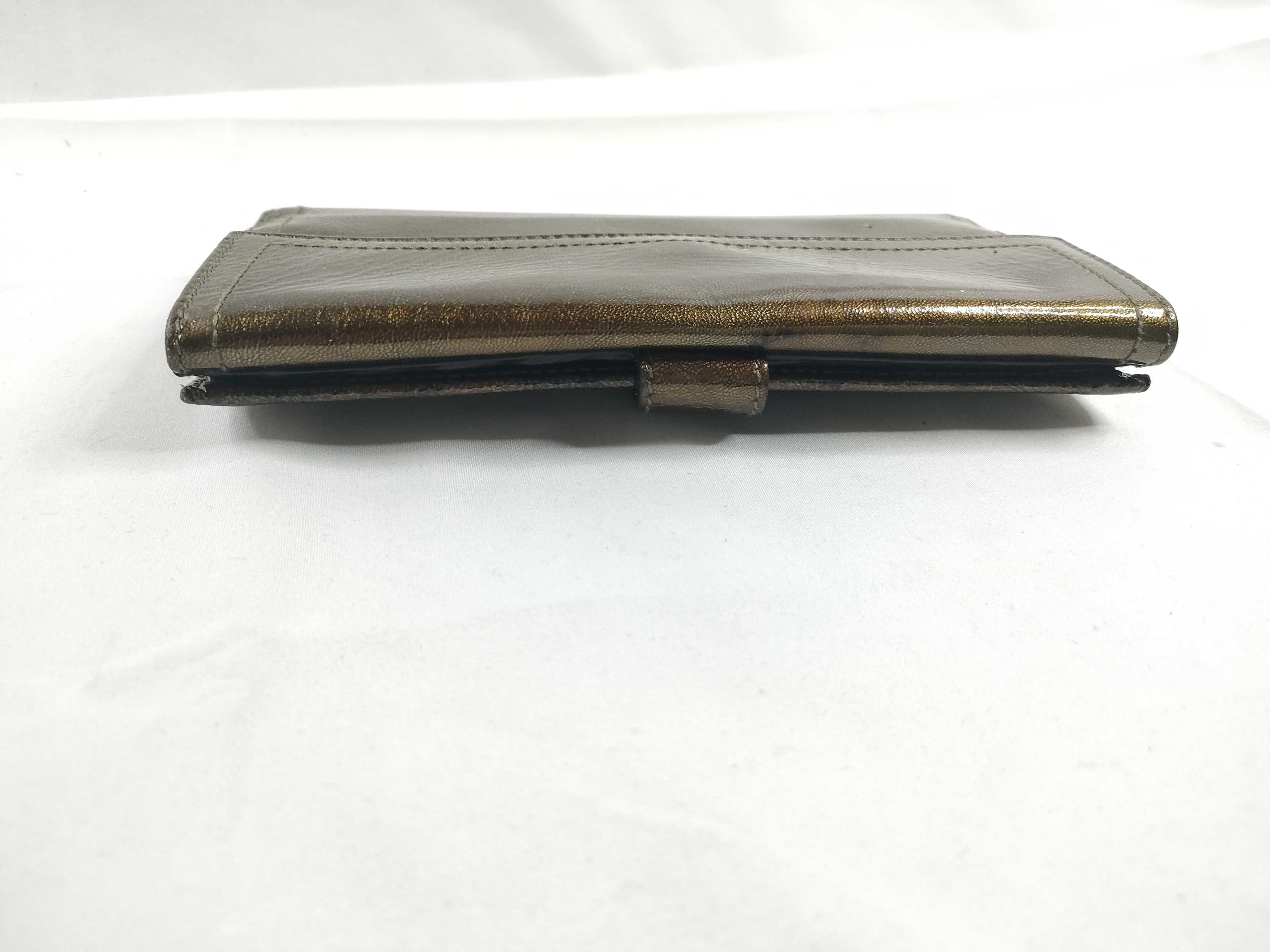 Patent Leather Gold Long Wallet — view 6