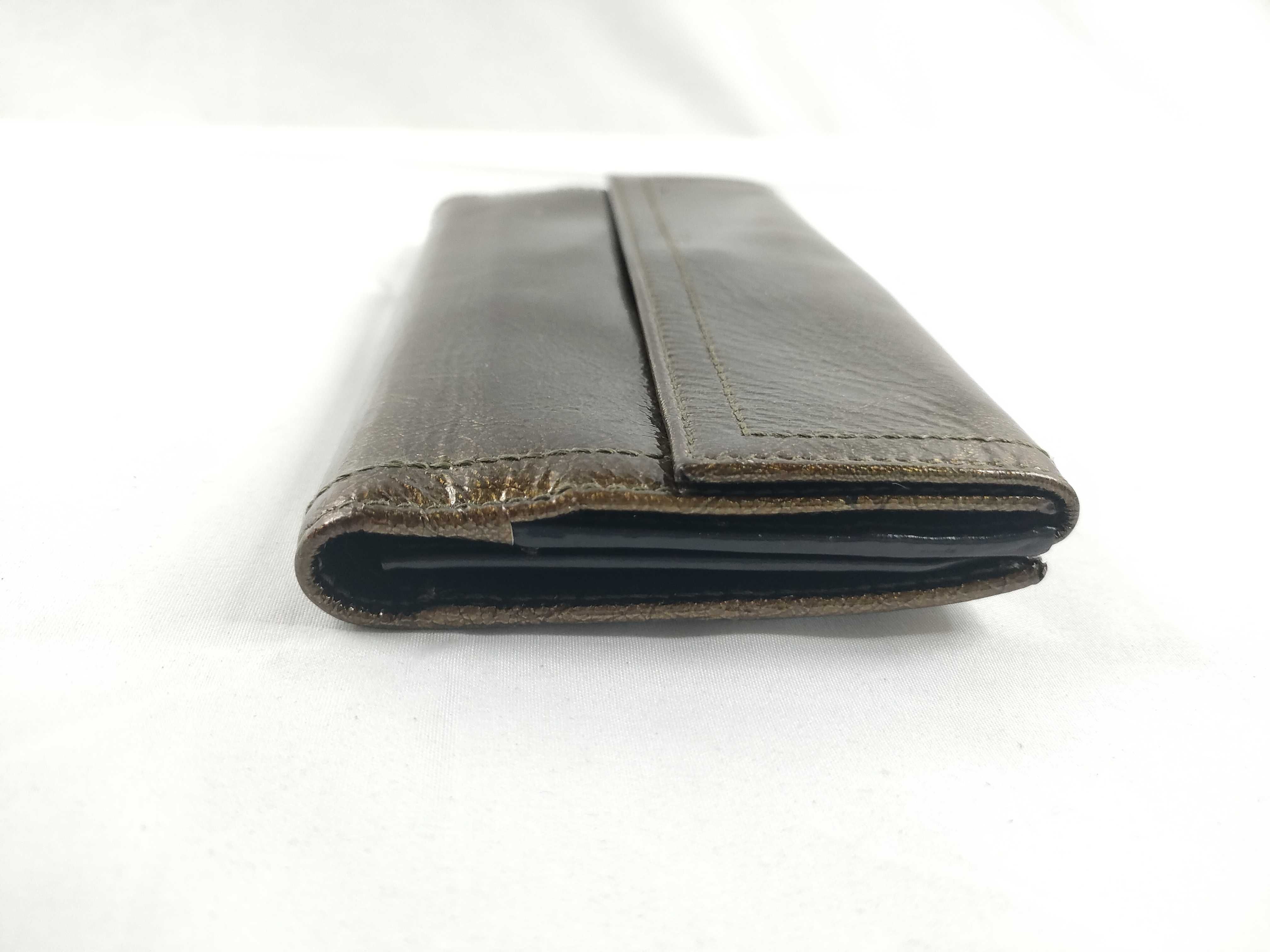 Patent Leather Gold Long Wallet — view 7