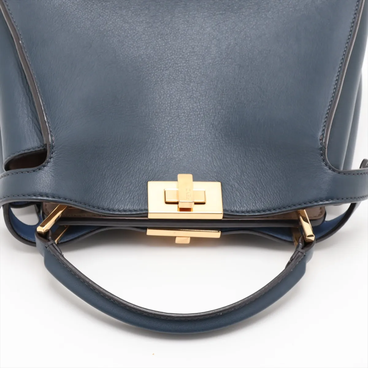 Peekaboo Essentially Leather 2-Way Handbag, Blue, 8BN302 — view 5