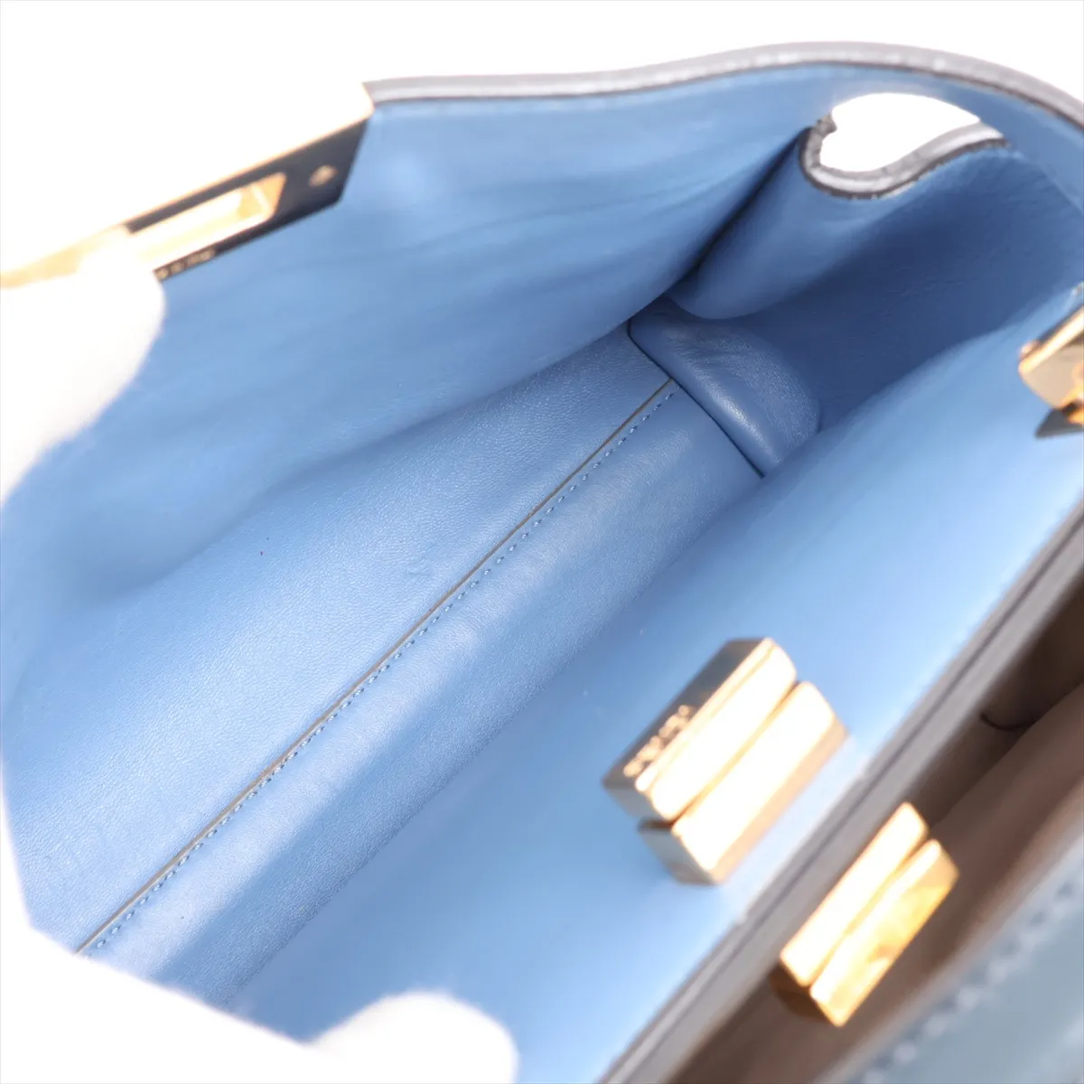 Peekaboo Essentially Leather 2-Way Handbag, Blue, 8BN302 — view 8