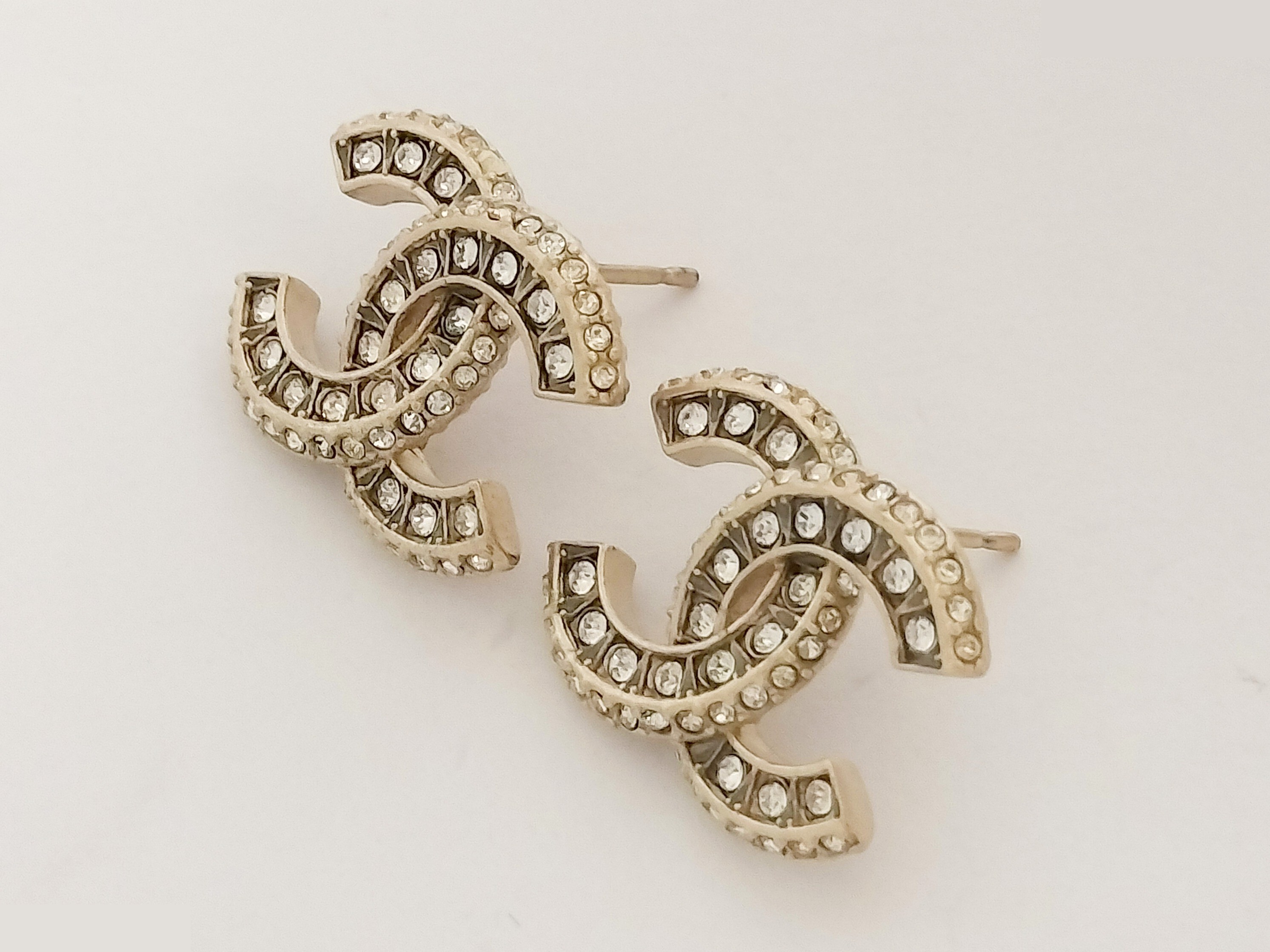 Coco Rhinestone Gold Earrings — view 2