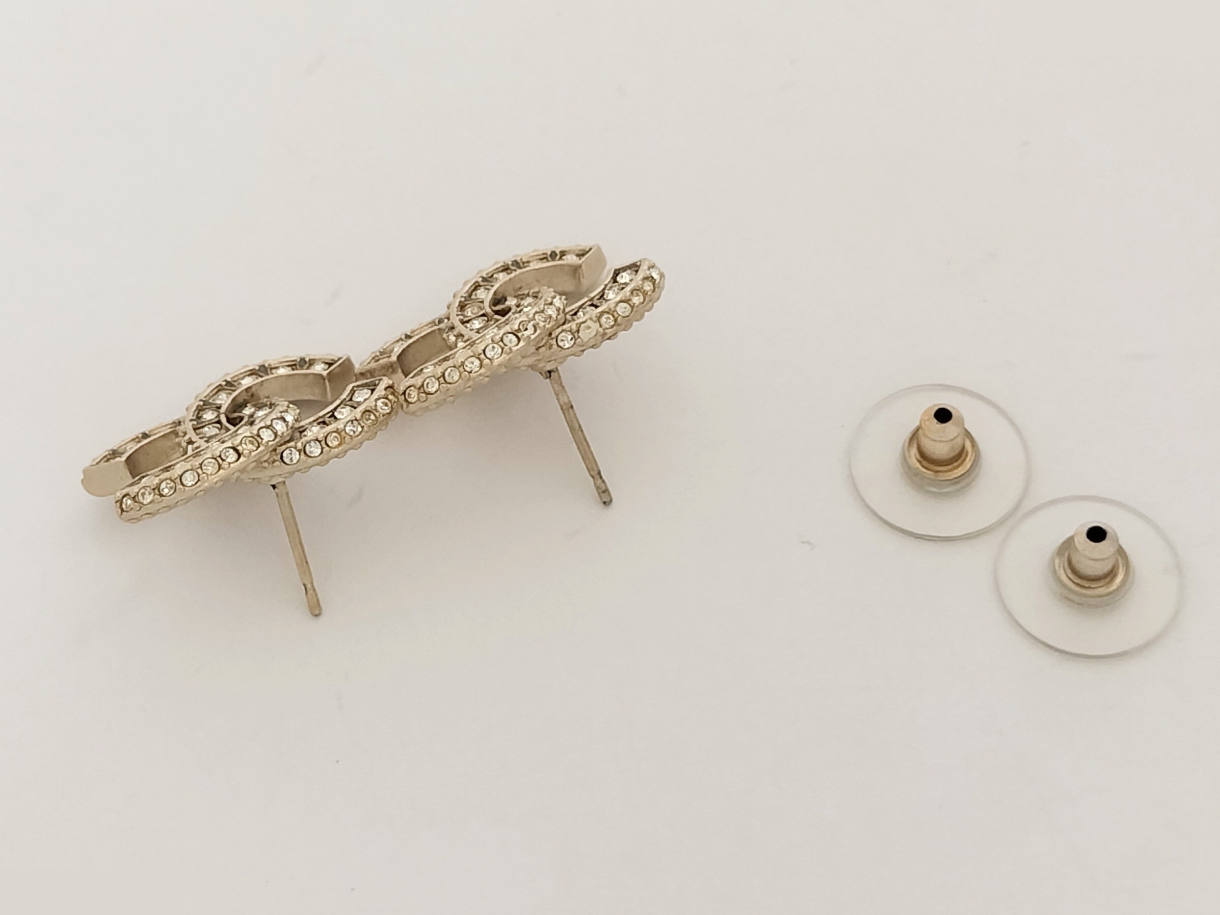 Coco Rhinestone Gold Earrings — view 3
