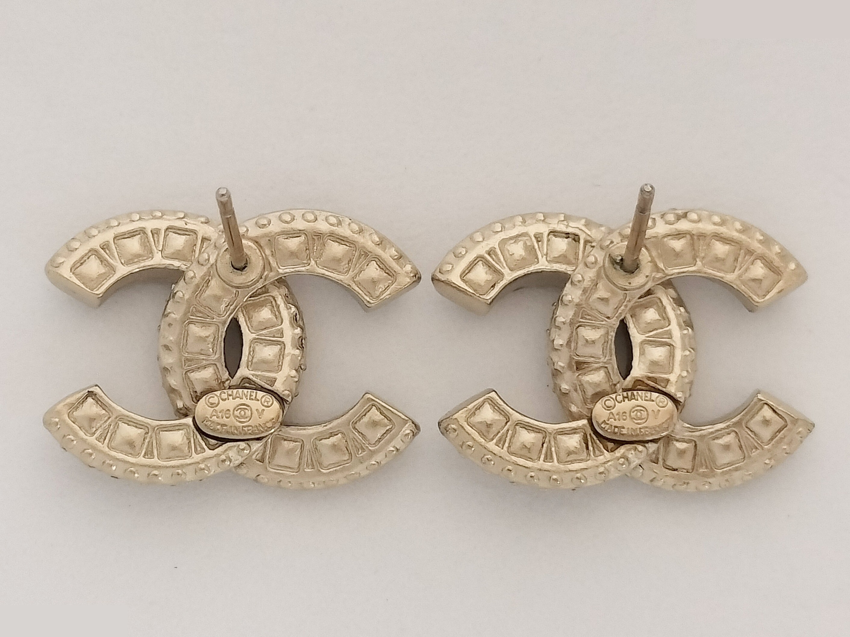 Coco Rhinestone Gold Earrings — view 4