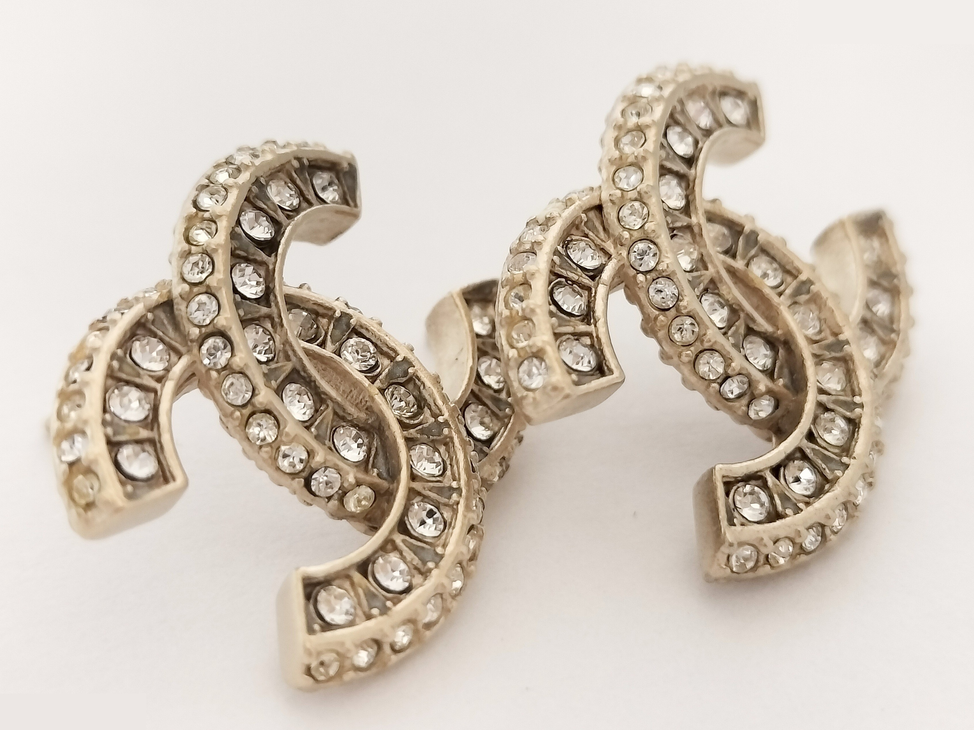 Coco Rhinestone Gold Earrings — view 7