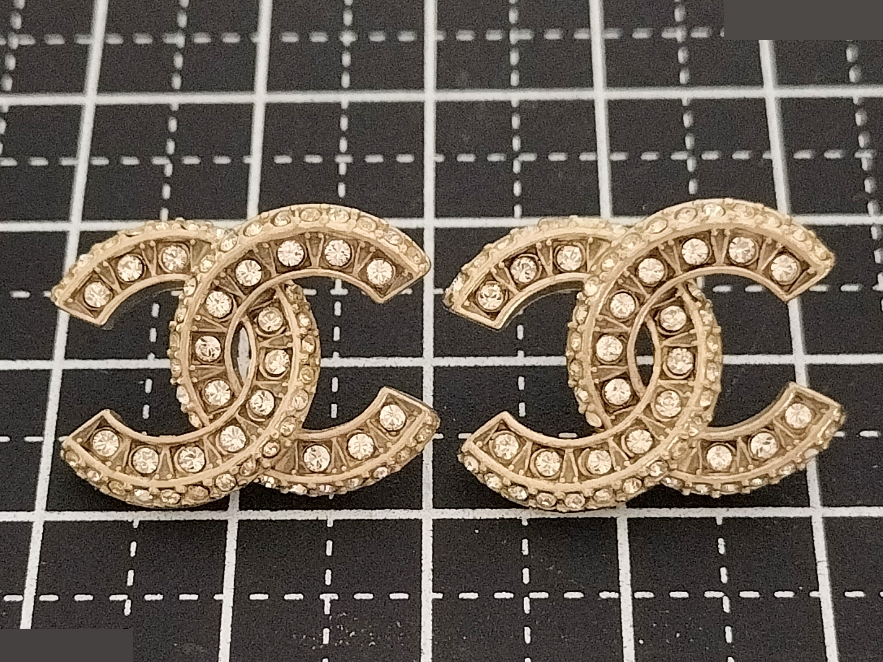 Coco Rhinestone Gold Earrings — view 8