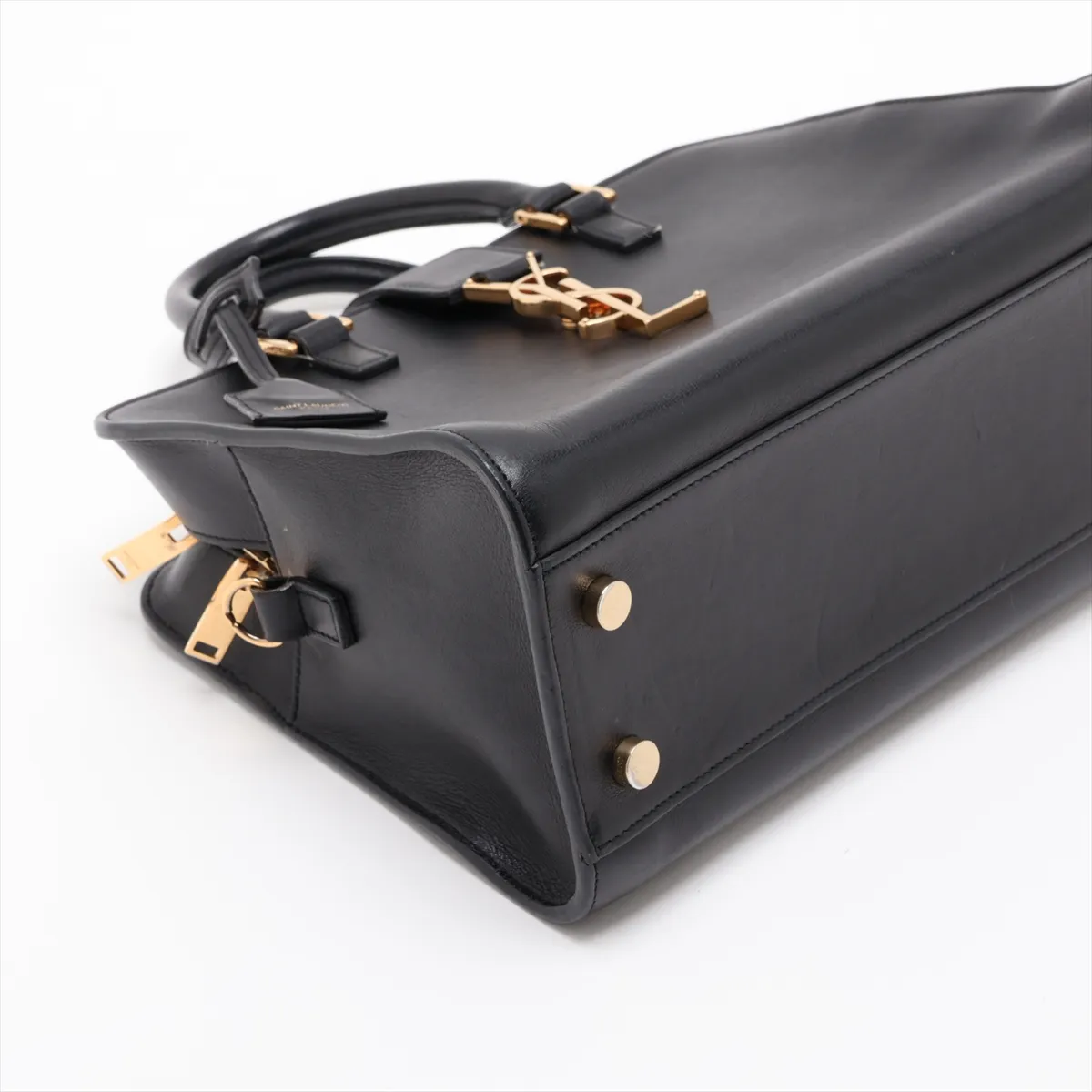 Baby Cabas 372087 Leather 2-Way Handbag, Black — view 4