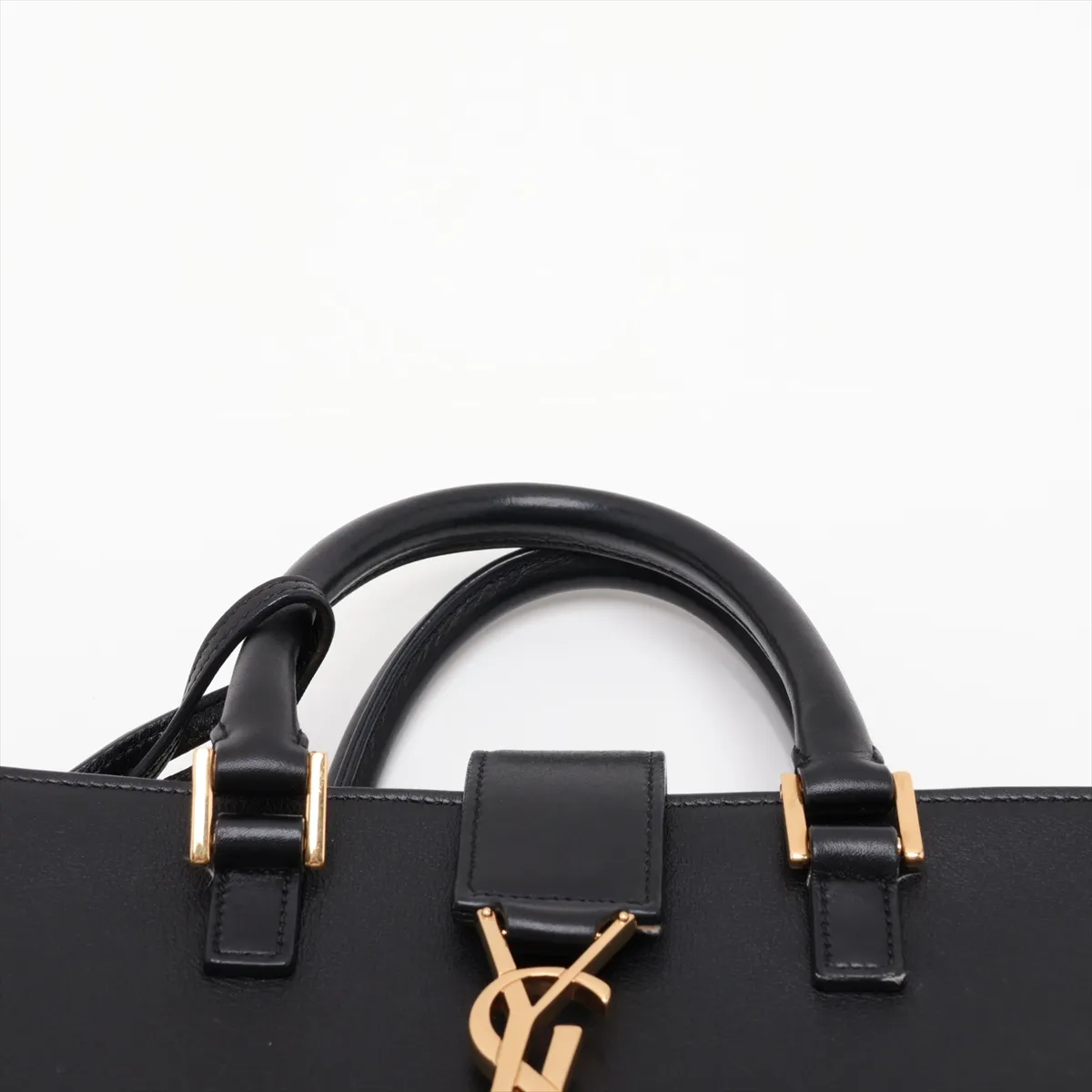 Baby Cabas 372087 Leather 2-Way Handbag, Black — view 6