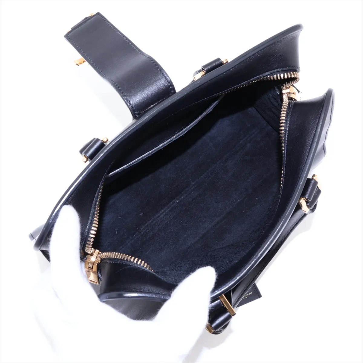 Baby Cabas 372087 Leather 2-Way Handbag, Black — view 8