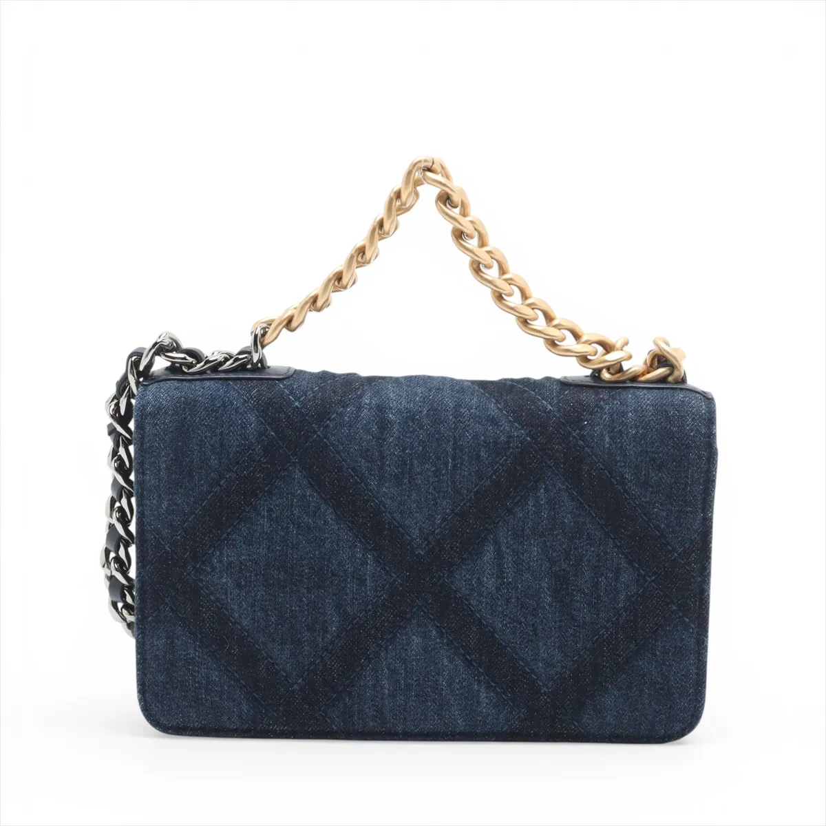 19 Denim Chain Wallet Blue Gold x Silver Hardware U88P0HGH Random Plate — view 2
