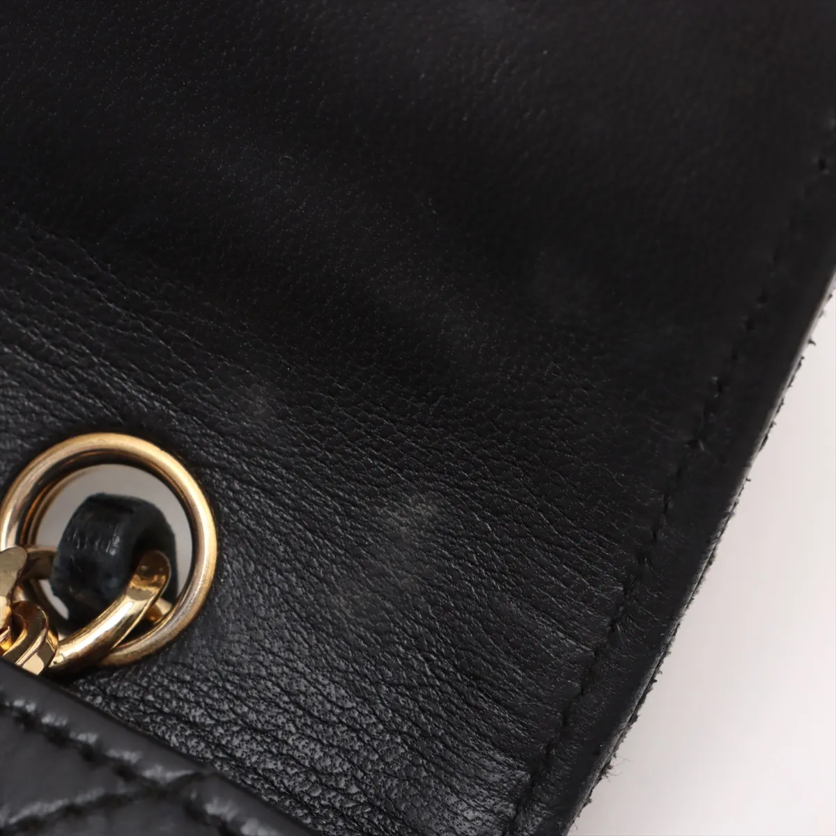 Matelasse Lambskin Single Flap Single Chain Bag Black Gold Hardware 0938741 Series 0 — view 13