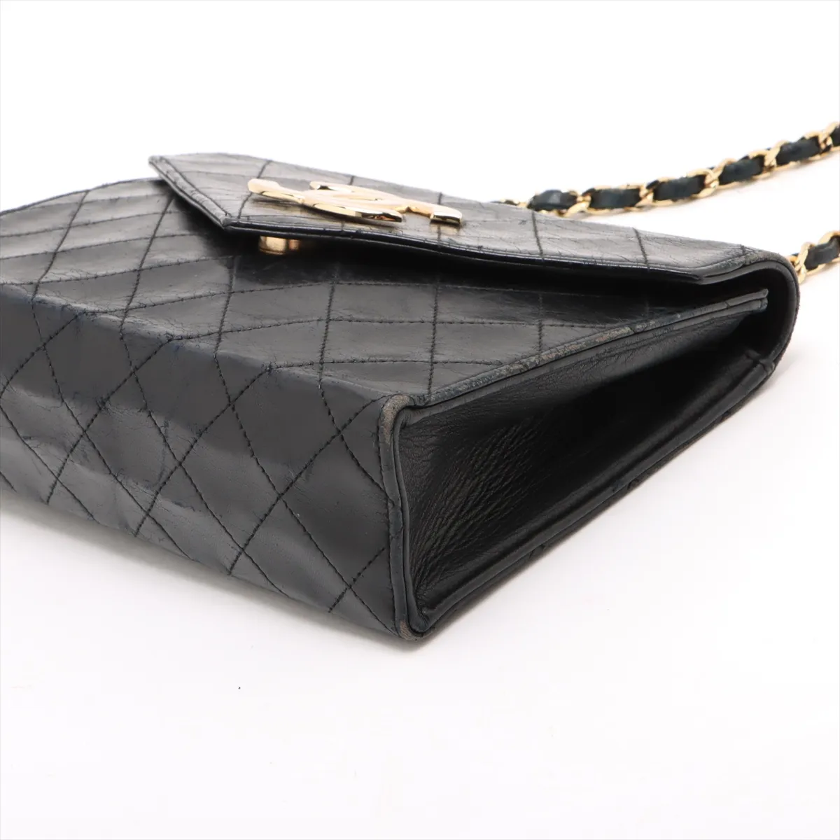 Matelasse Lambskin Single Flap Single Chain Bag Black Gold Hardware 0938741 Series 0 — view 3