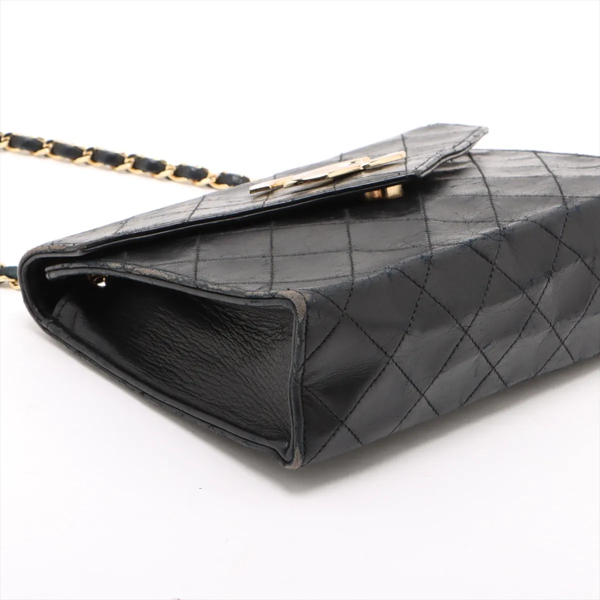 Matelasse Lambskin Single Flap Single Chain Bag Black Gold Hardware 0938741 Series 0 — view 4