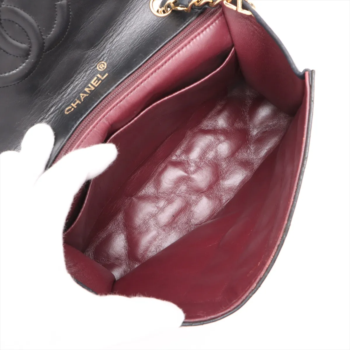 Matelasse Lambskin Single Flap Single Chain Bag Black Gold Hardware 0938741 Series 0 — view 6