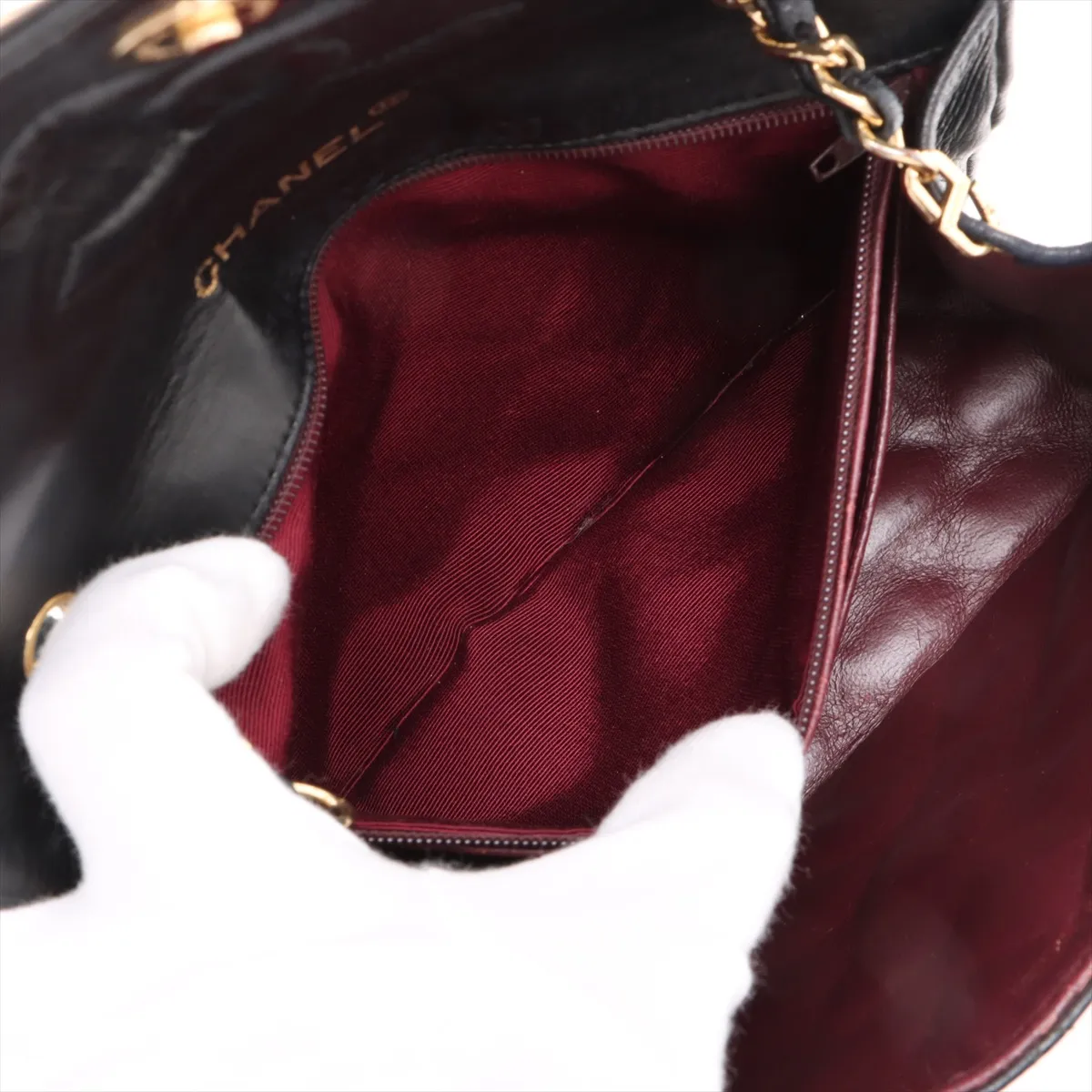 Matelasse Lambskin Single Flap Single Chain Bag Black Gold Hardware 0938741 Series 0 — view 7