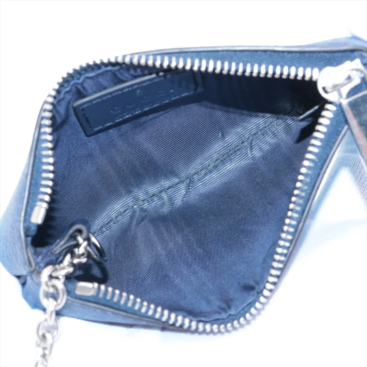 GG Supreme 835703 Leather Coin Case Blue — view 3