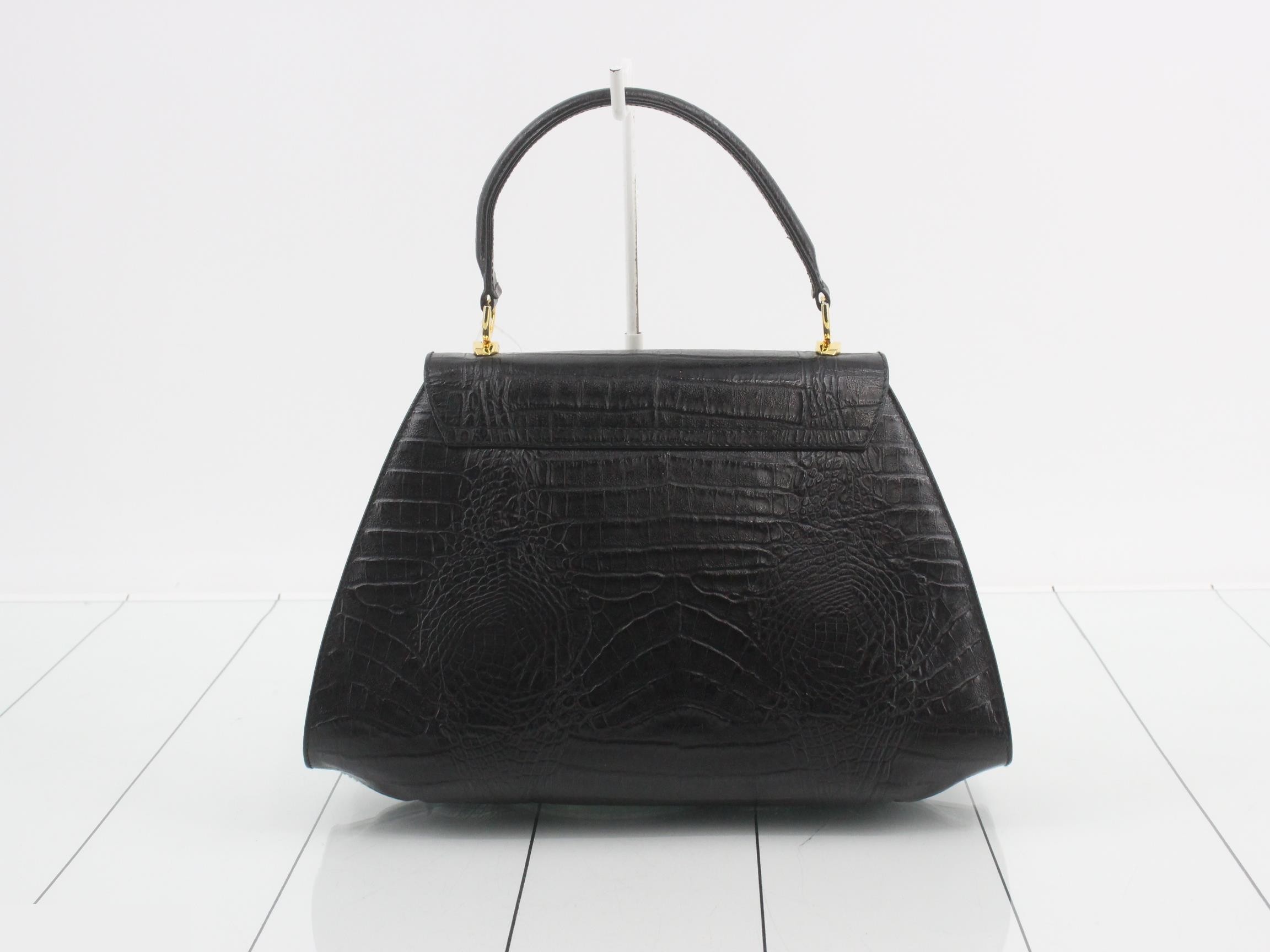 (bag) - Handbag, embossed leather, black — view 2