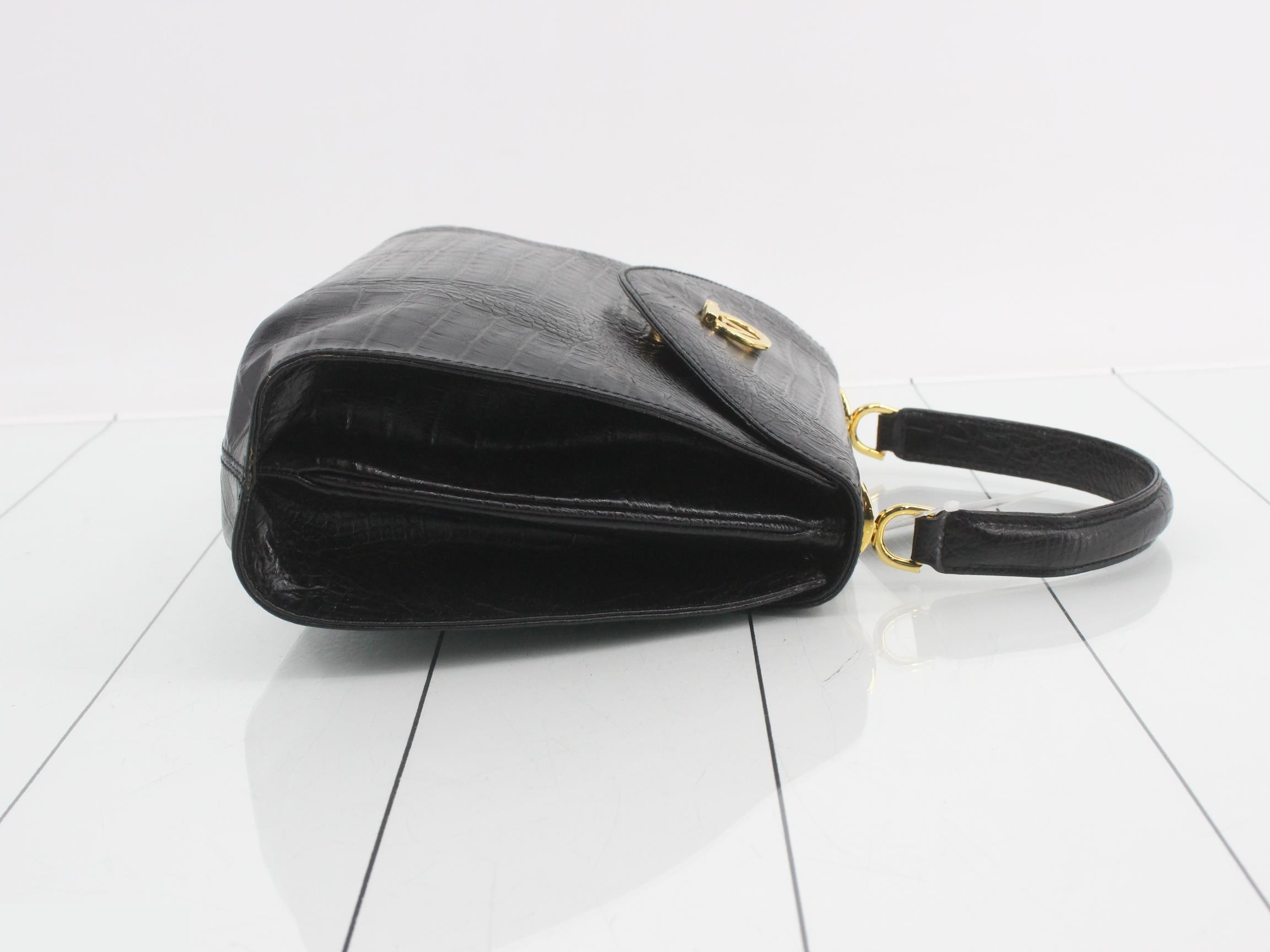 (bag) - Handbag, embossed leather, black — view 3