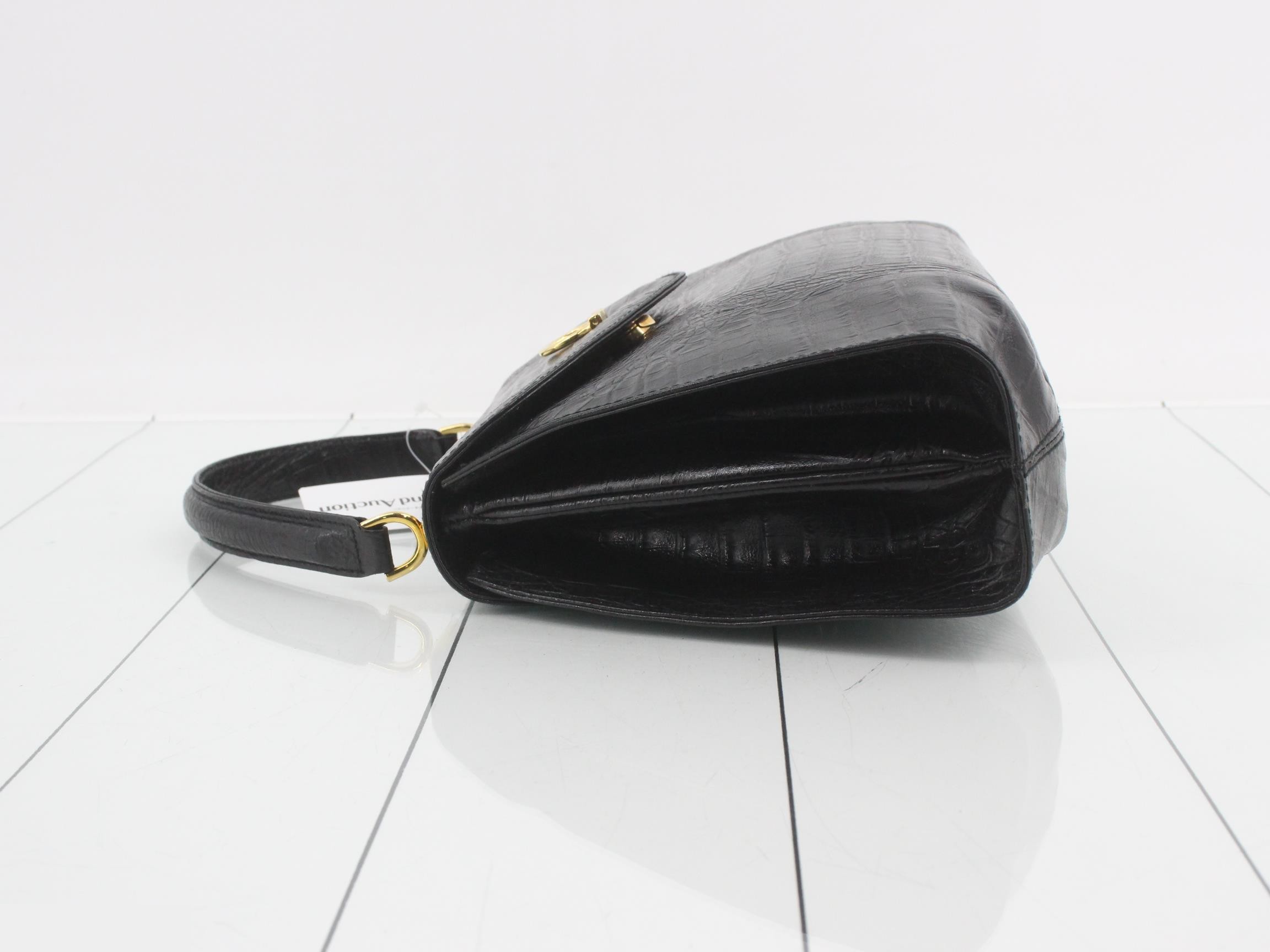(bag) - Handbag, embossed leather, black — view 4